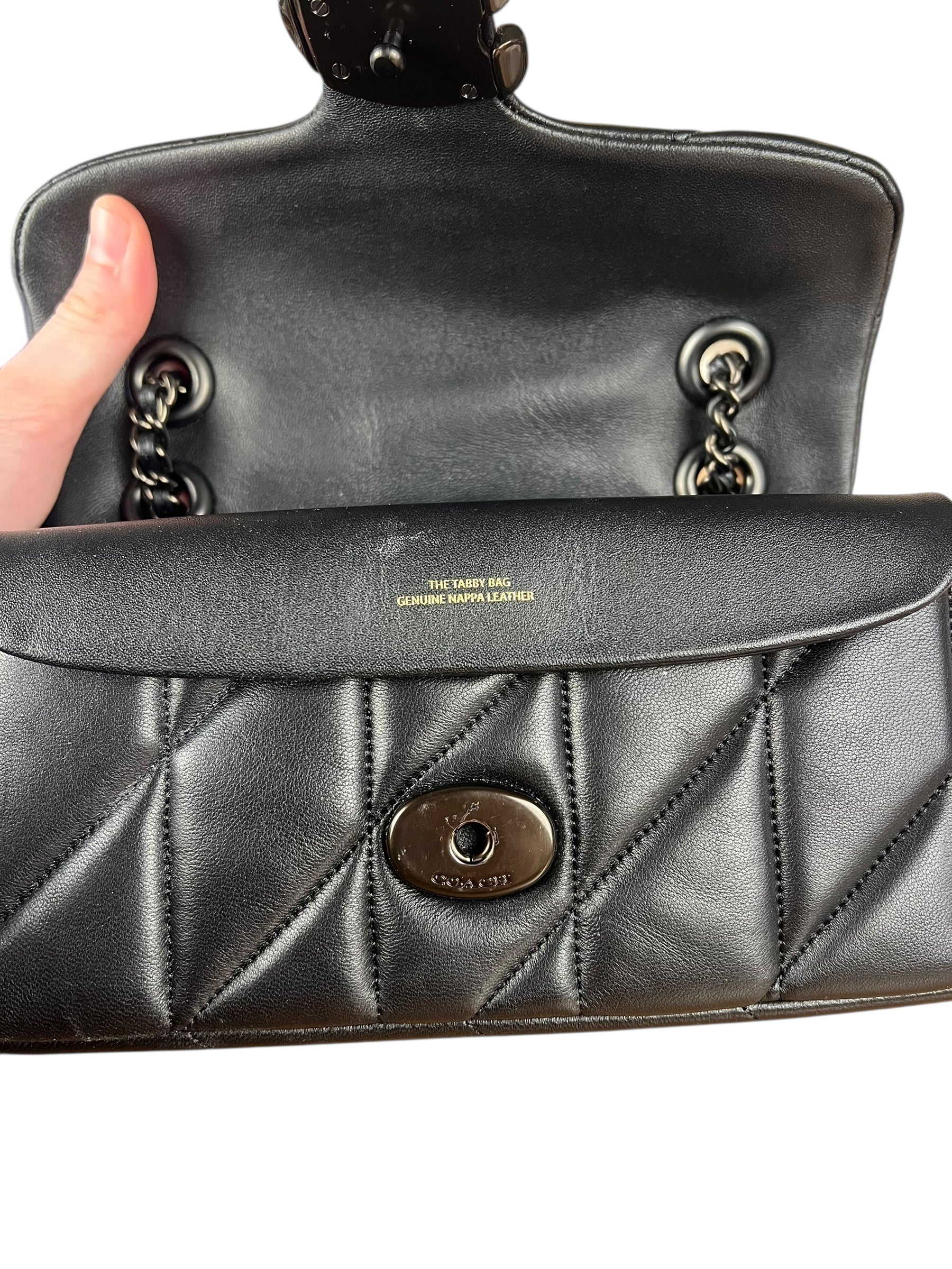 Coach Nappa Leather Black Tabby 18 Crossbody