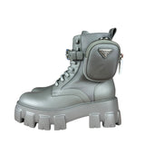 Prada Monolith Leather and Re-Nylon Pouch Boots