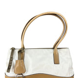 Prada Vintage White/Brown Top Handle Bag