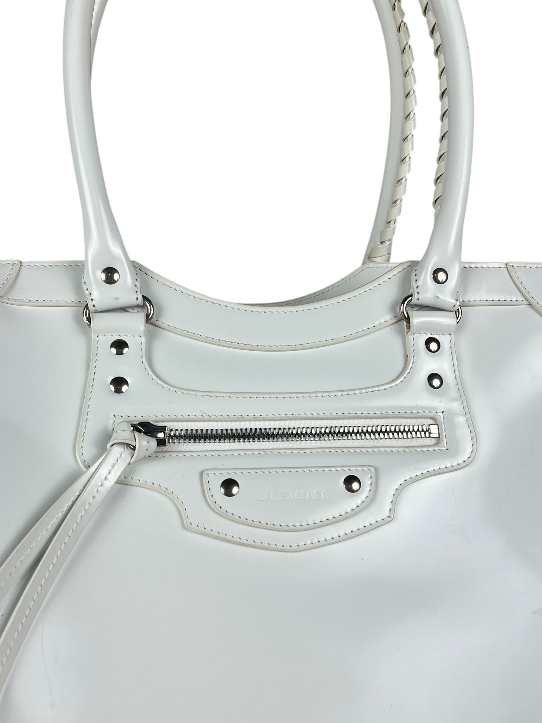 Balenciaga Grained White Neo Classic City Bag