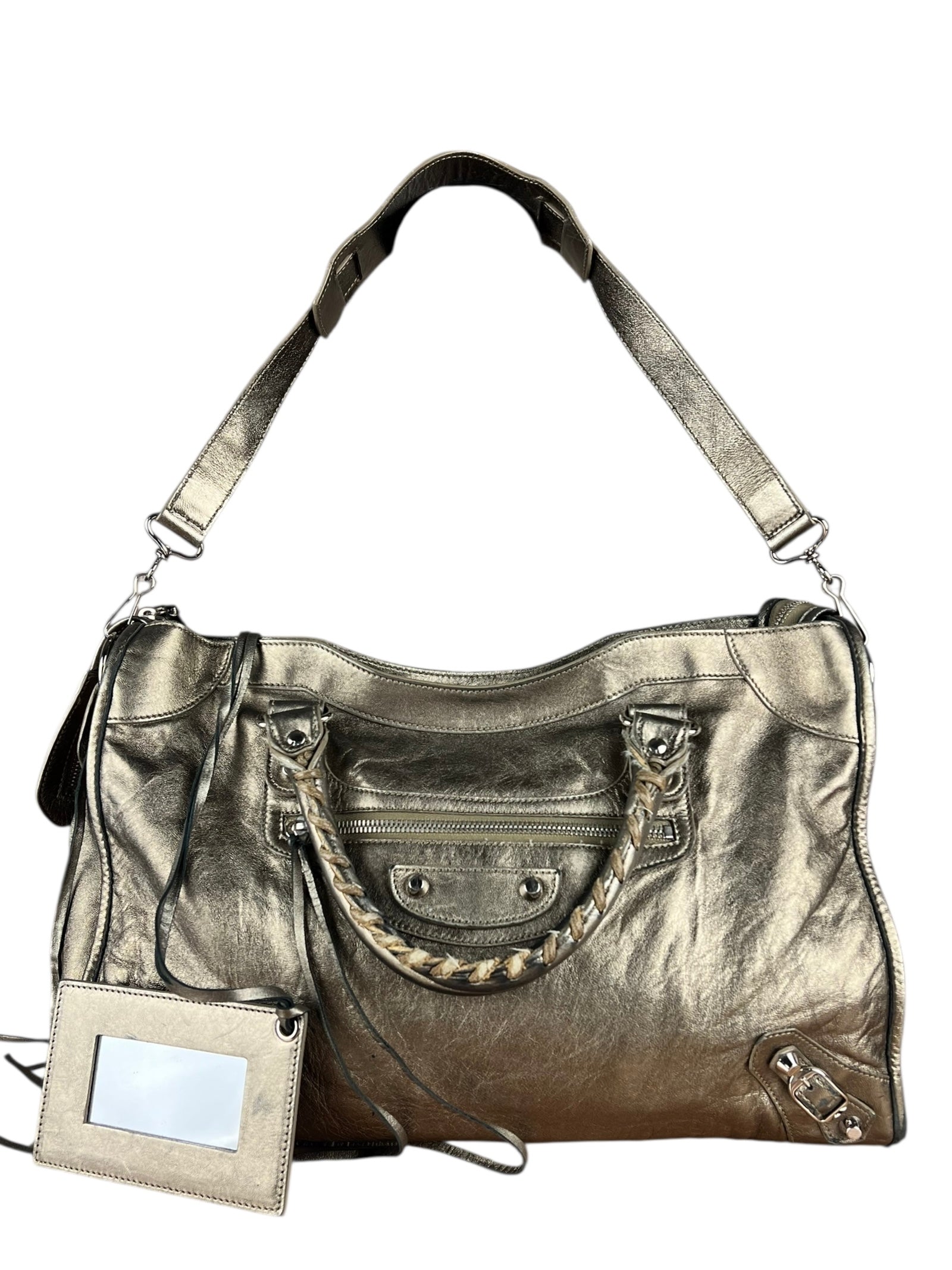 Balenciaga Gold Metallic M Le City Bag
