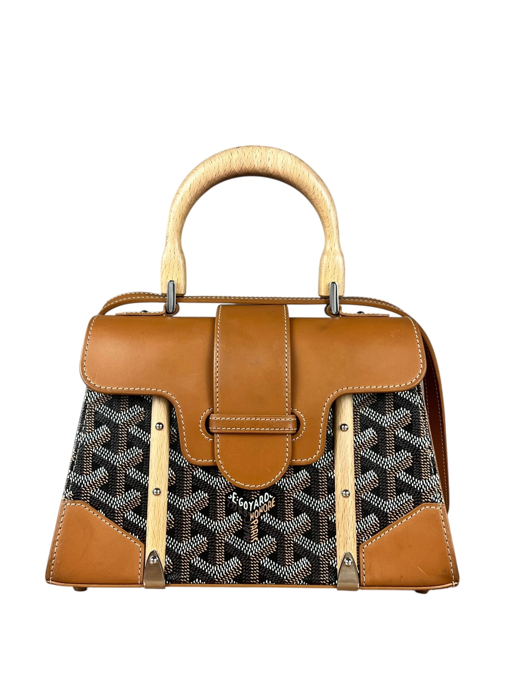 Goyard Mini Goyardine Saigon Top Handle Bag