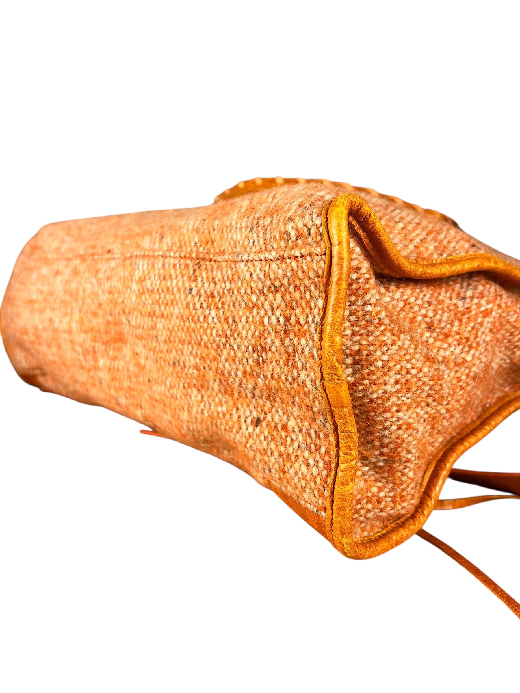 Balenciaga Wool Knit Orange City Bag