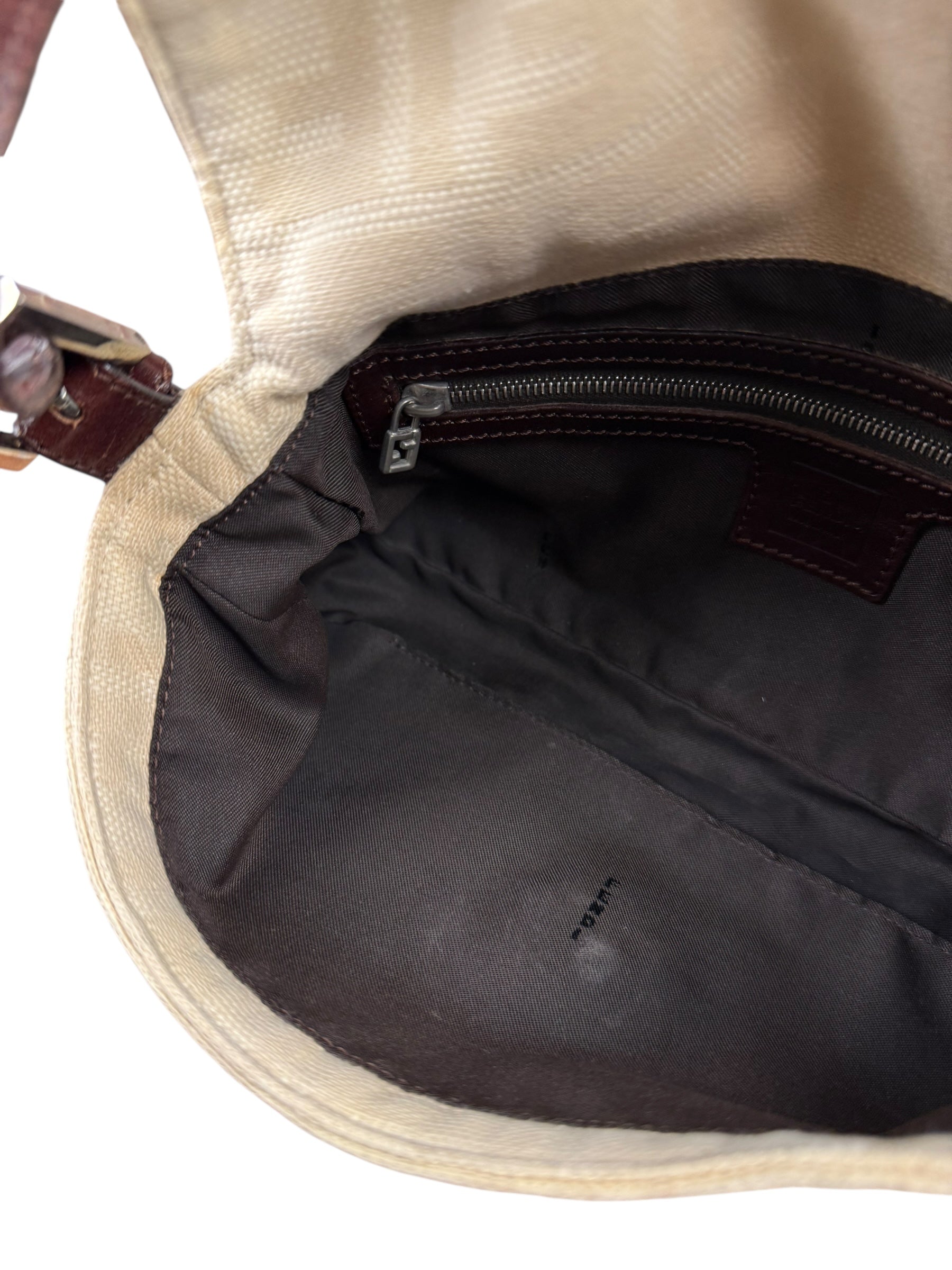 Fendi FF Canvas Baguette