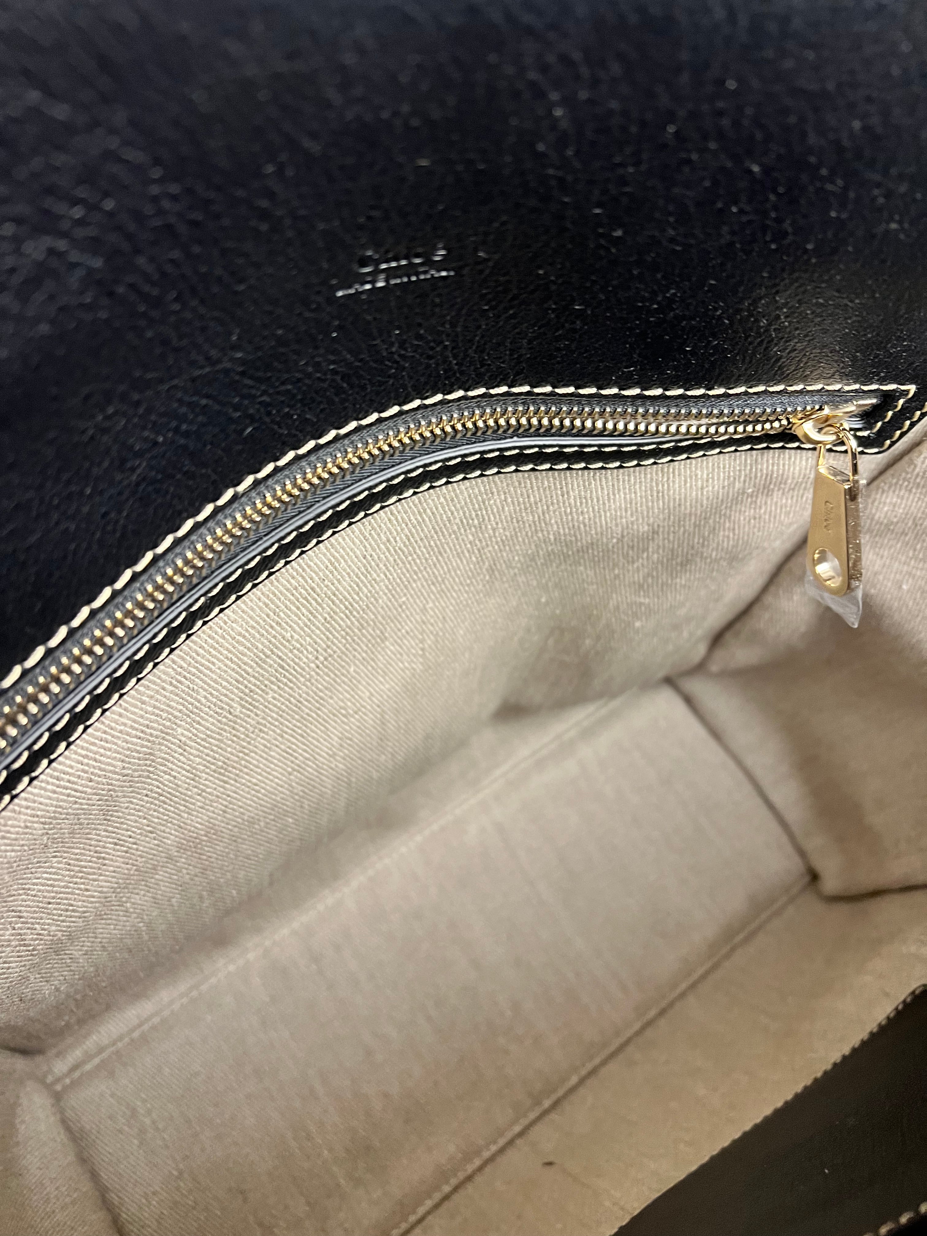 Chloe Edith Black Leather Tote Bag