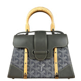 Goyard Mini Grey Goyardine Saigon Top Handle Bag