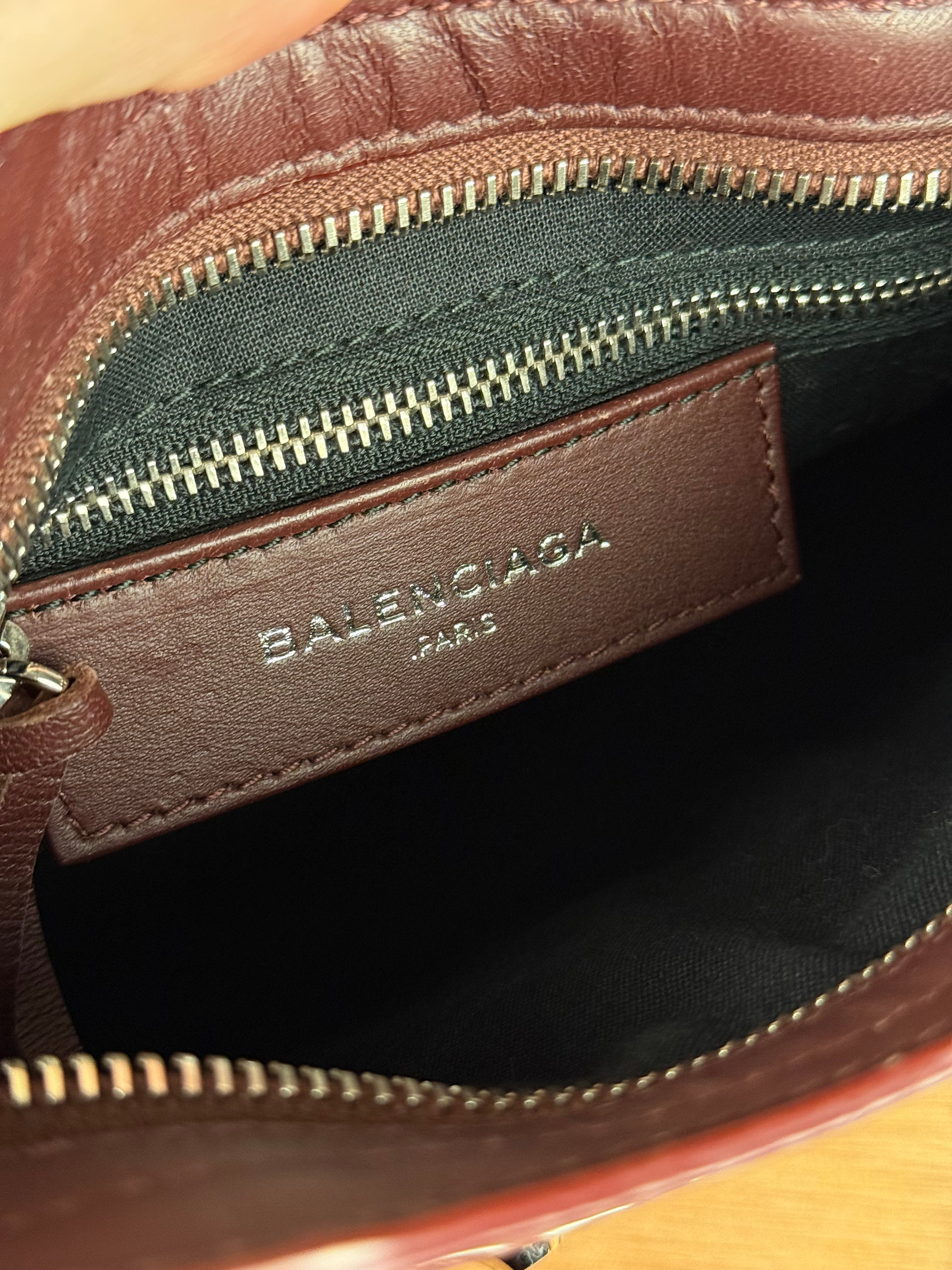 Balenciaga Burgundy Mini City Bag