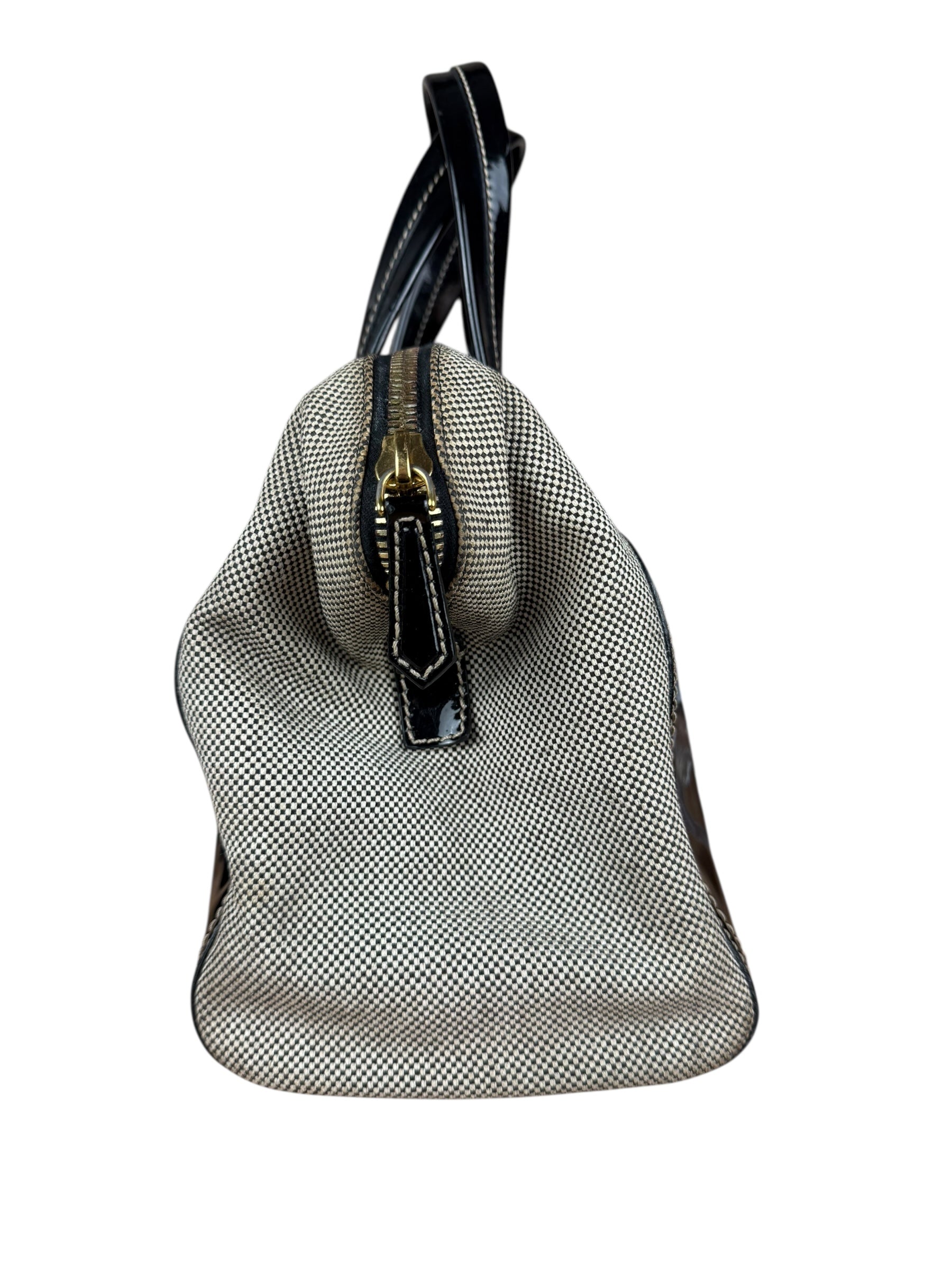 Fendi vintage Chameleon Black Patent Leather Handbag