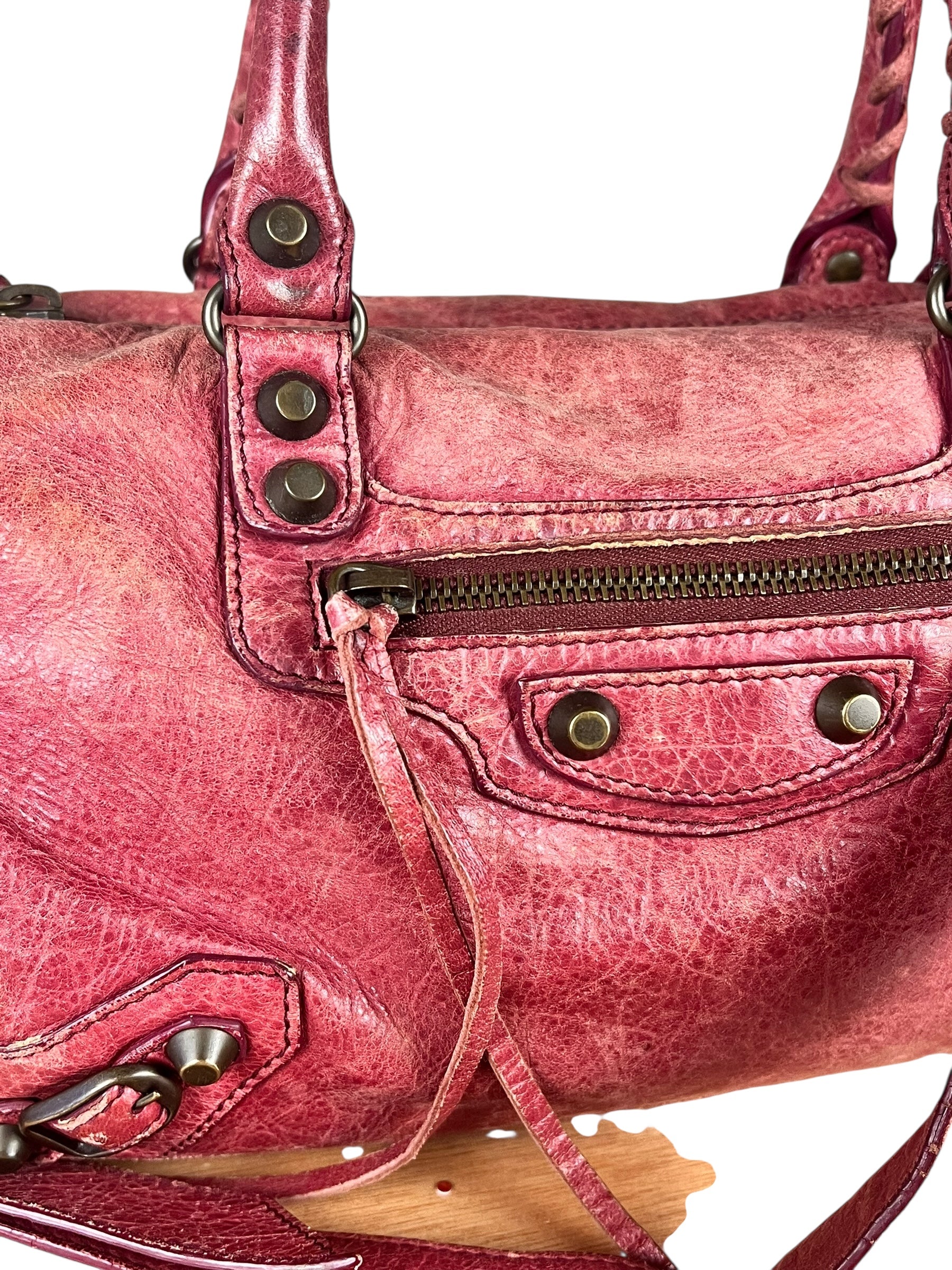 Balenciaga Mini Classic Leather City Bag Red
