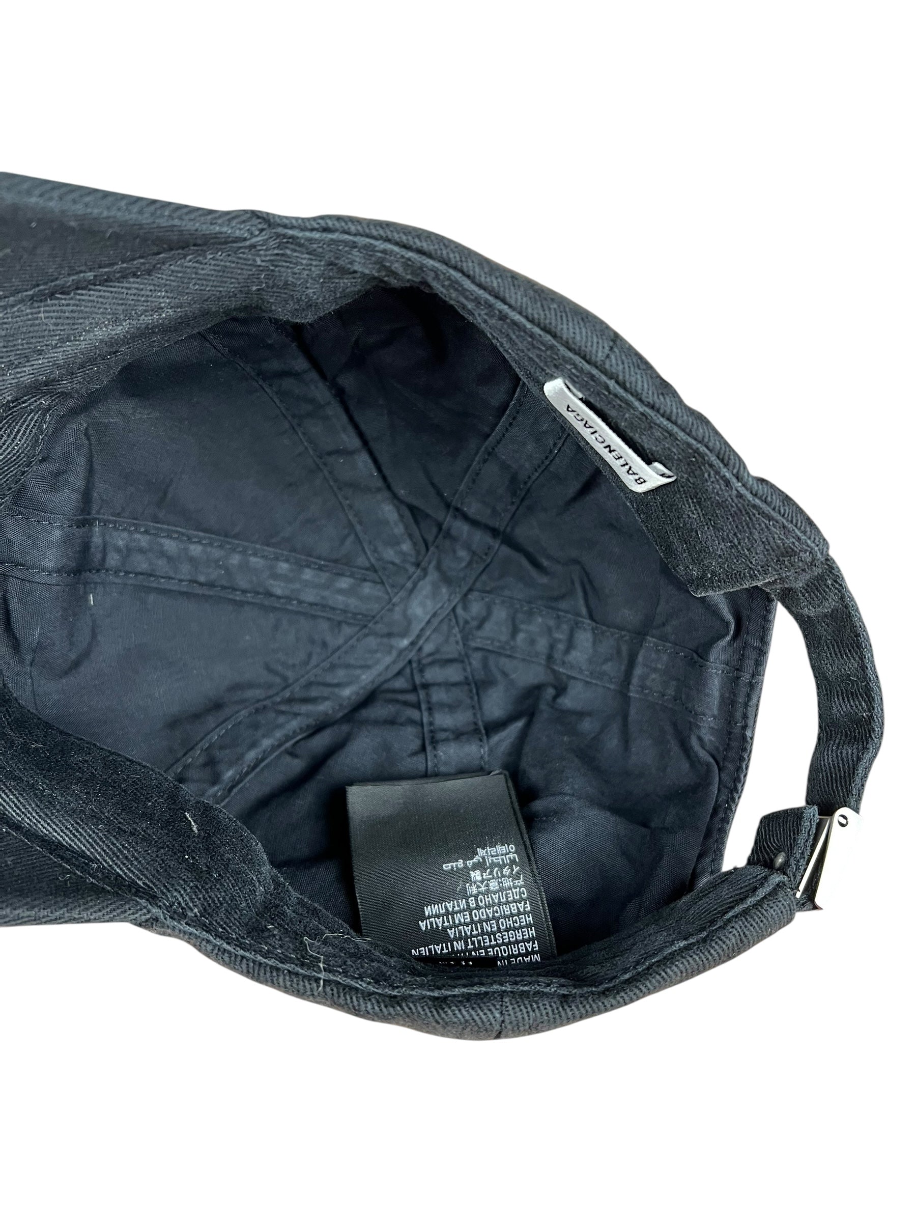 Balenciaga Diagonal Embroidered Logo Cap Black