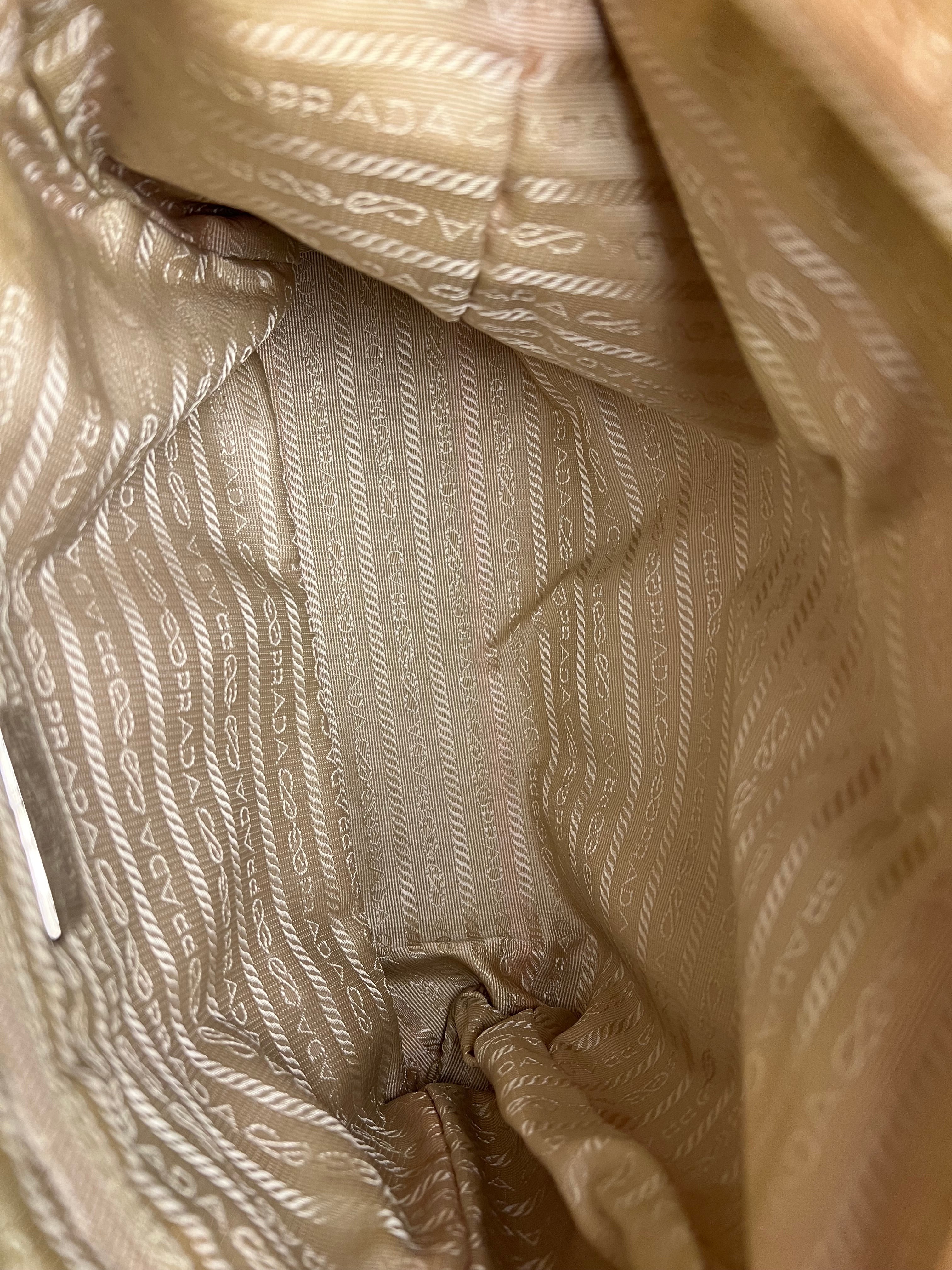 Prada Leather Tote Bag Beige/Ivory