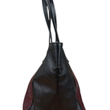 Prada Black/Burgundy Leather Shoulder Tote