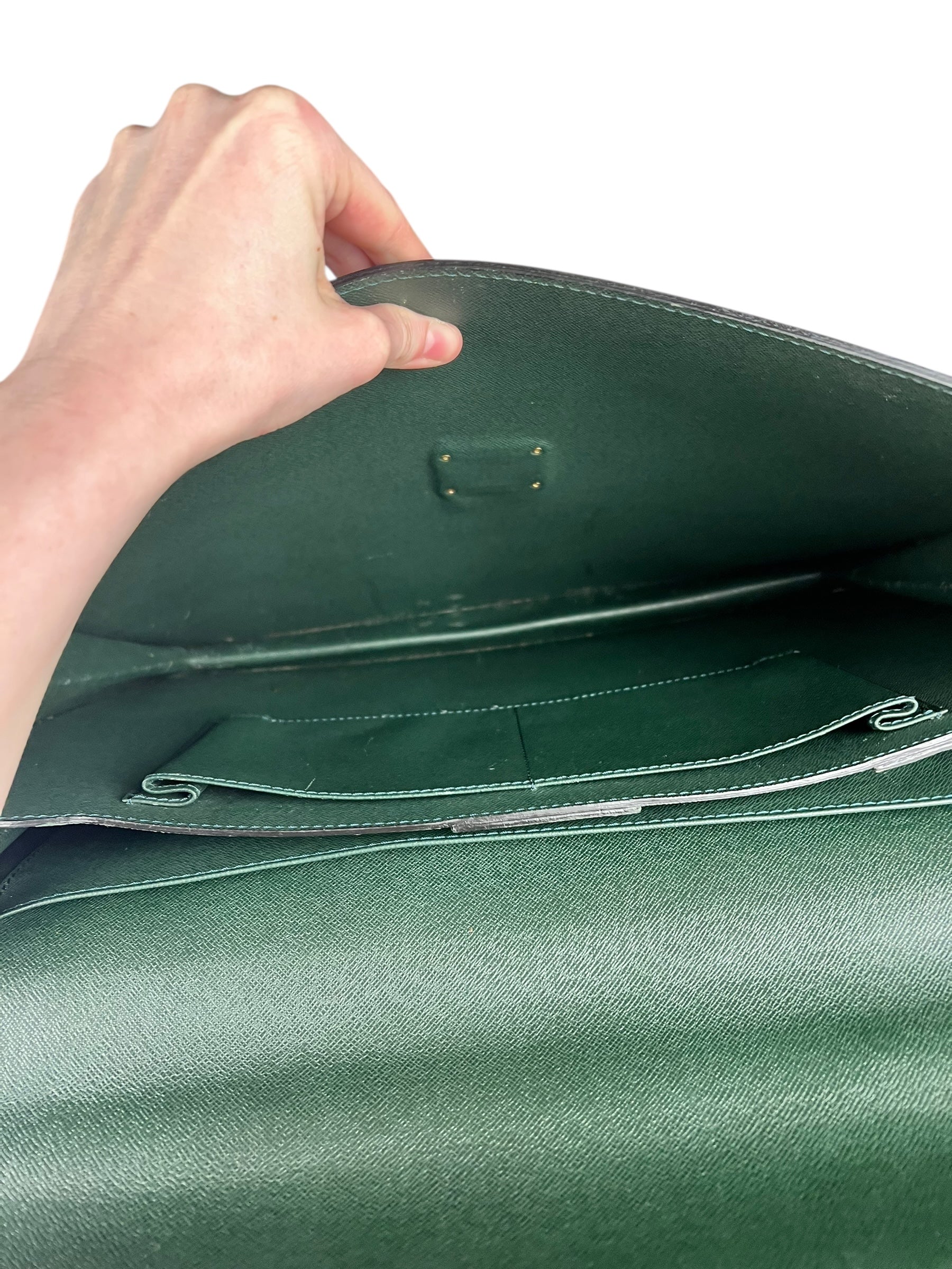Louis Vuitton Epi Green Top Handle Briefcase