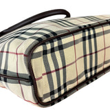Burberry Leather Trim Nova Check Tote Bag
