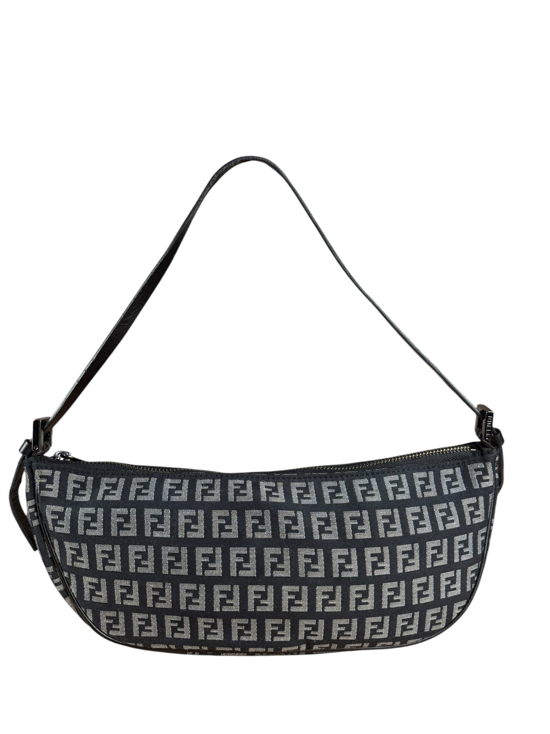Fendi FF Black Canvas Boat Pochette