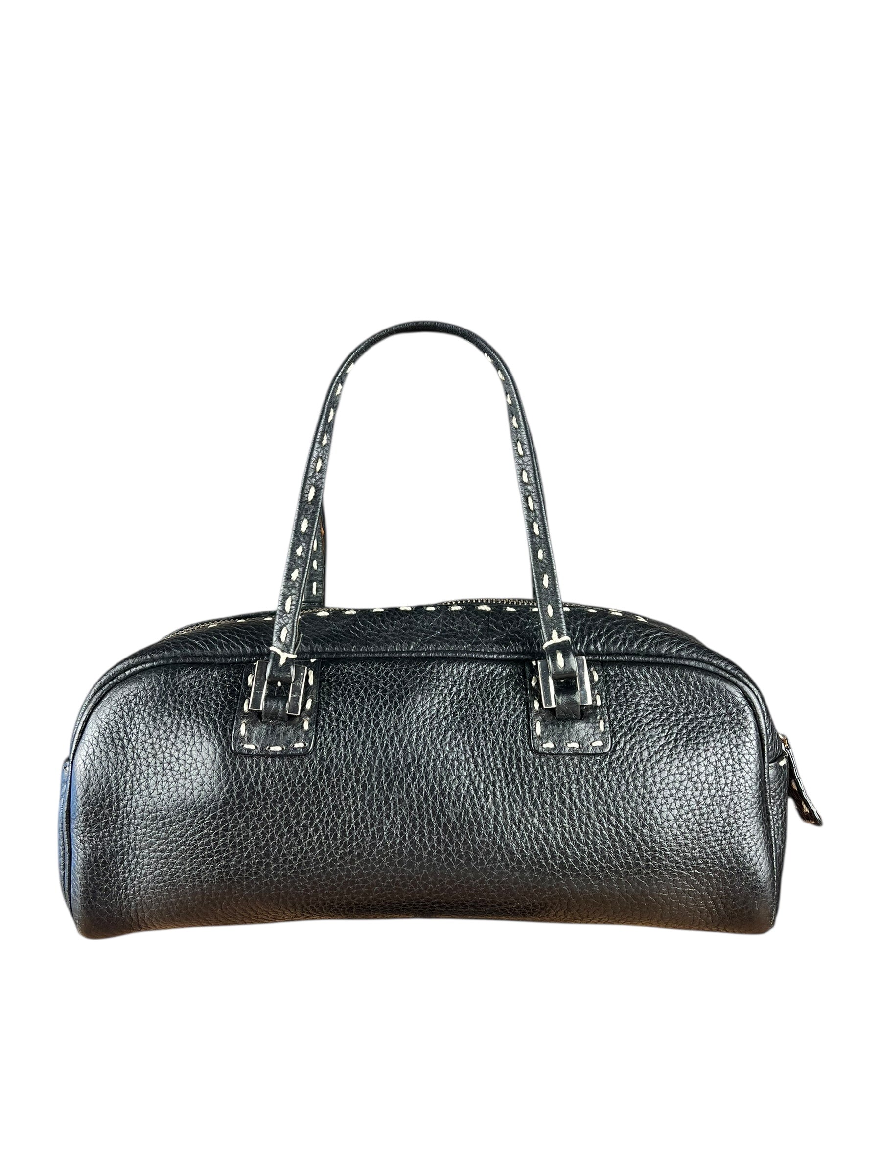 Fendi Vintage Leather Selleria Stitch Handbag