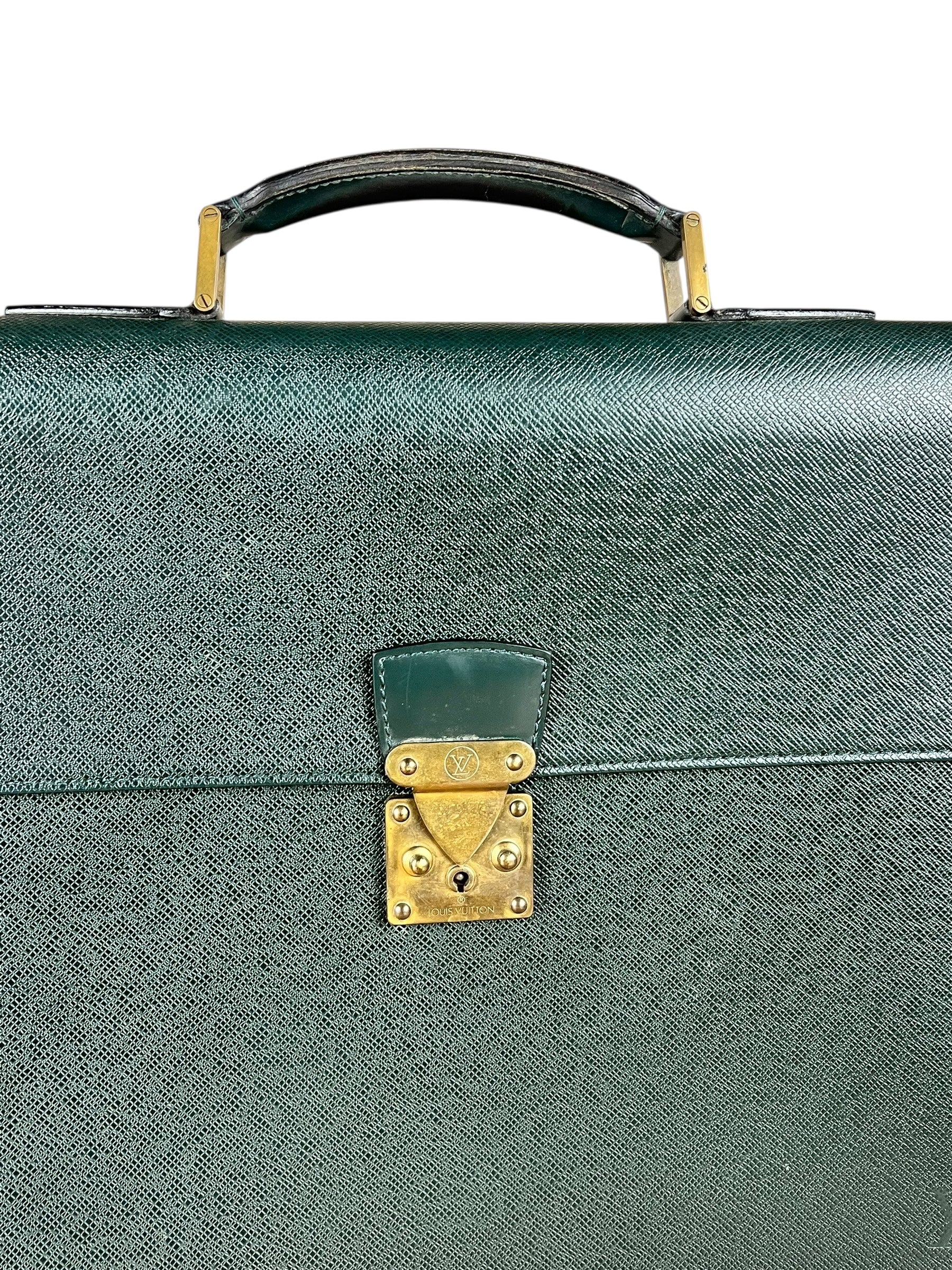 Louis Vuitton Epi Green Top Handle Briefcase
