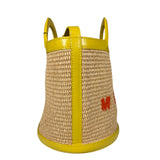Marni Tropicalia Mini Bucket Bag Raffia with Yellow Trim