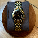 Gucci Gold Plated Link Black Dial