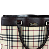 Burberry Leather Trim Nova Check Tote Bag