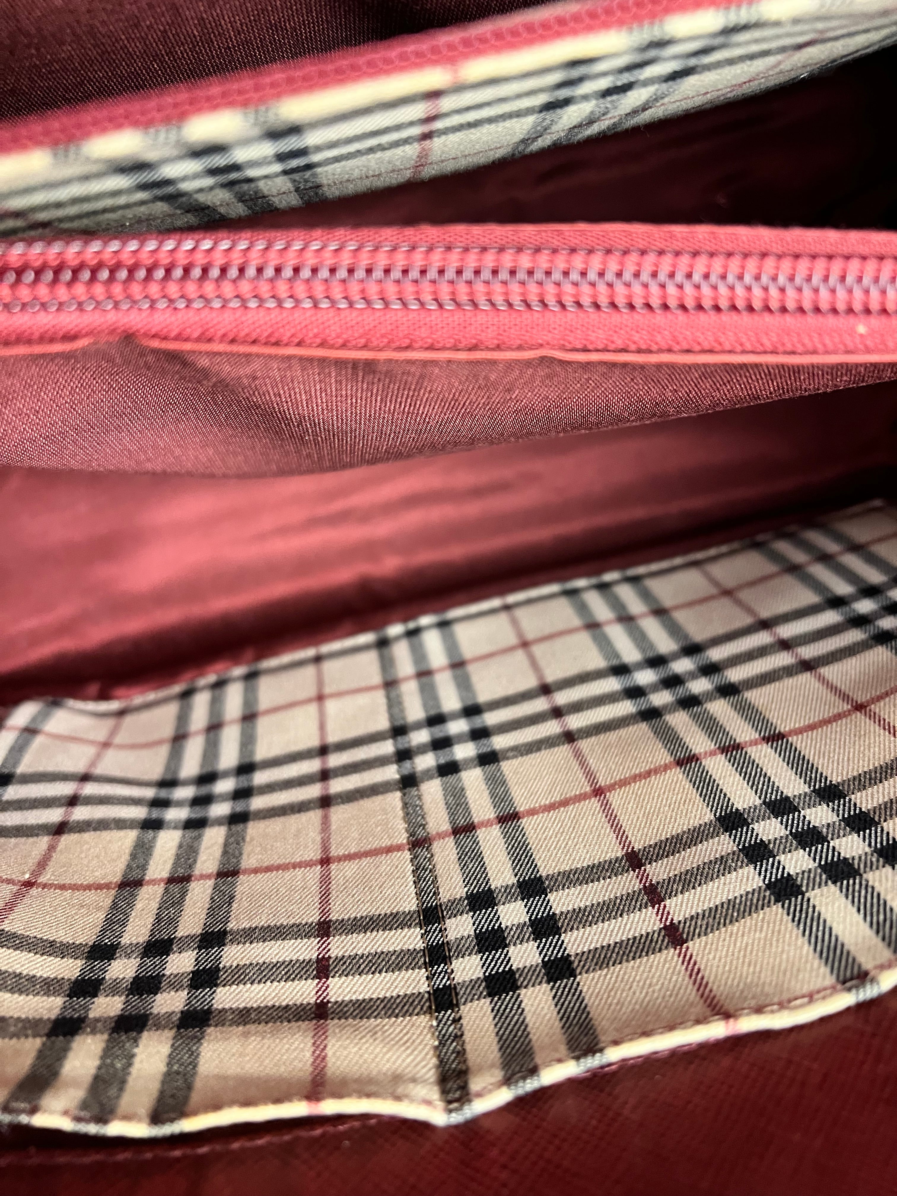 Burberry Vintage Leather Burgundy Handbag