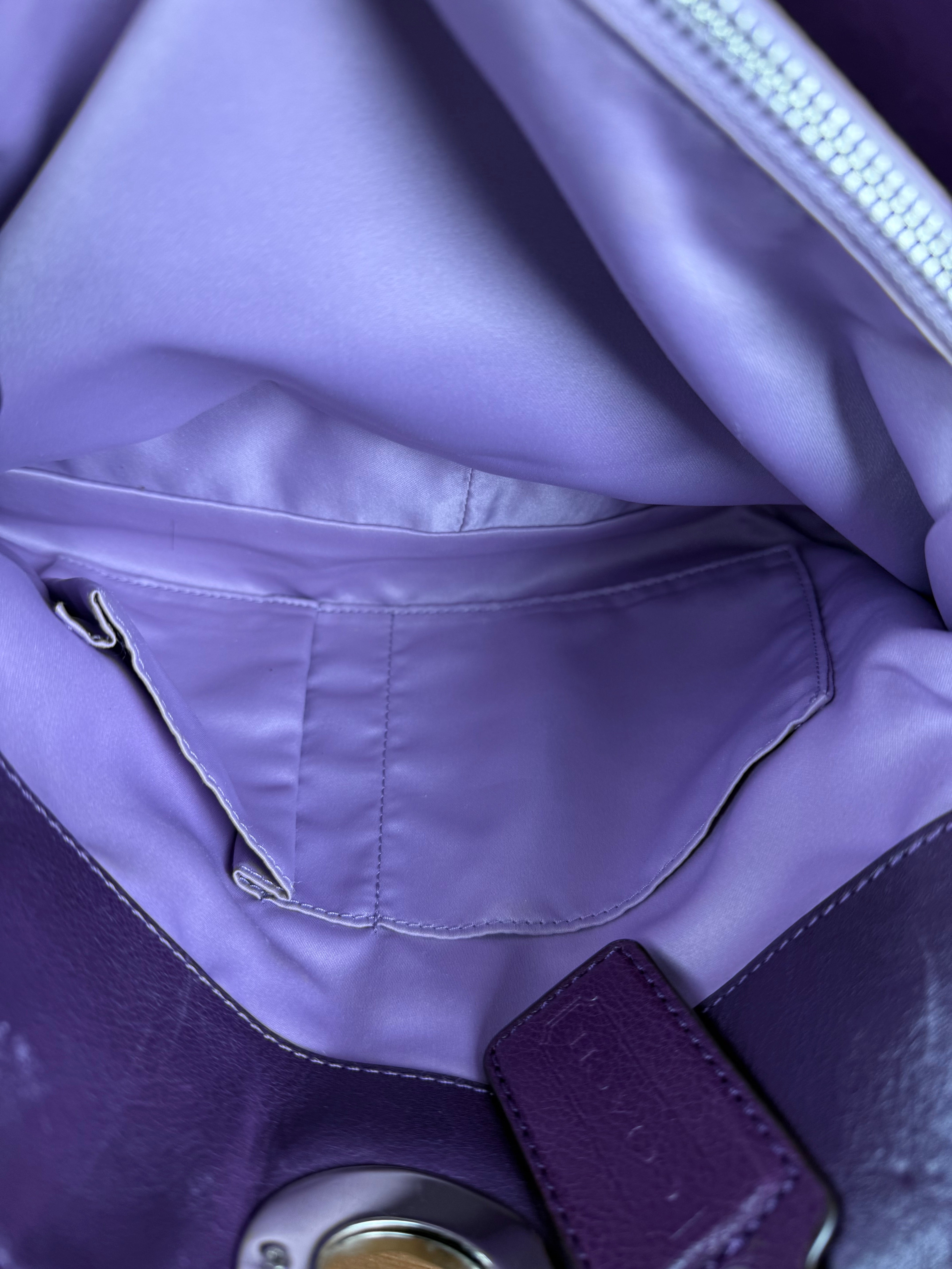 Coach Vintage Purple Leather Hobo Shoulder Bag