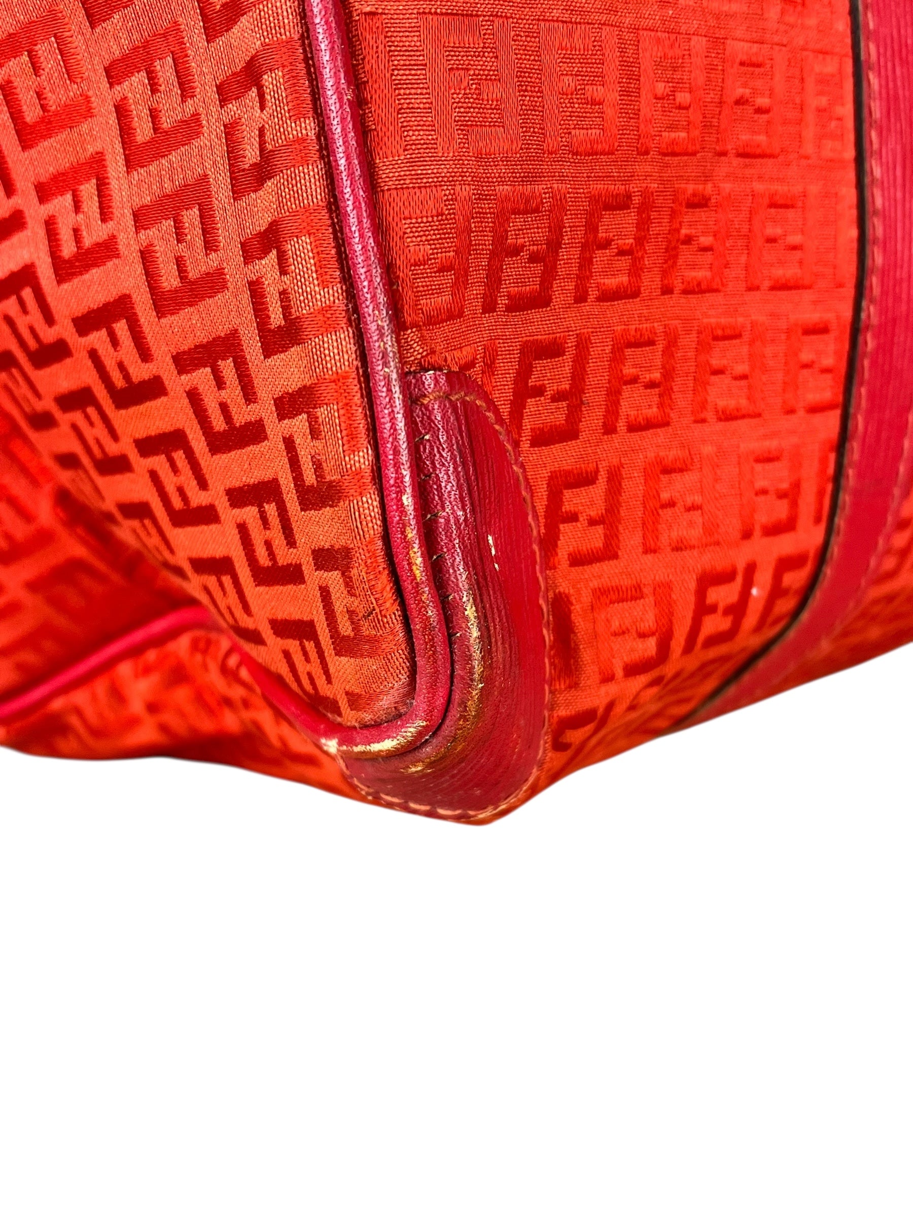 Fendi FF Vintage Boston Bag Red