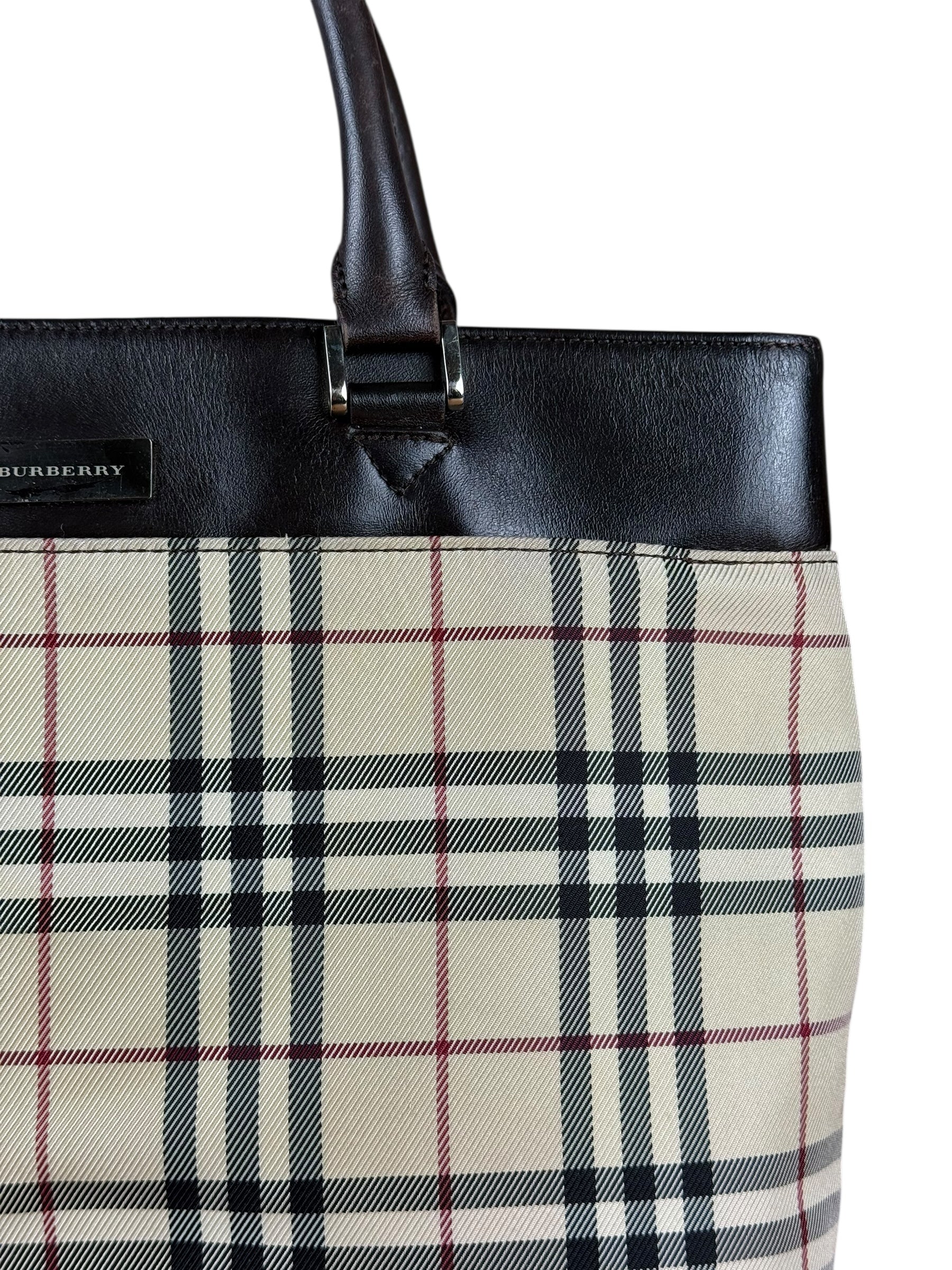 Burberry Nova Check Canvas Tote Bag