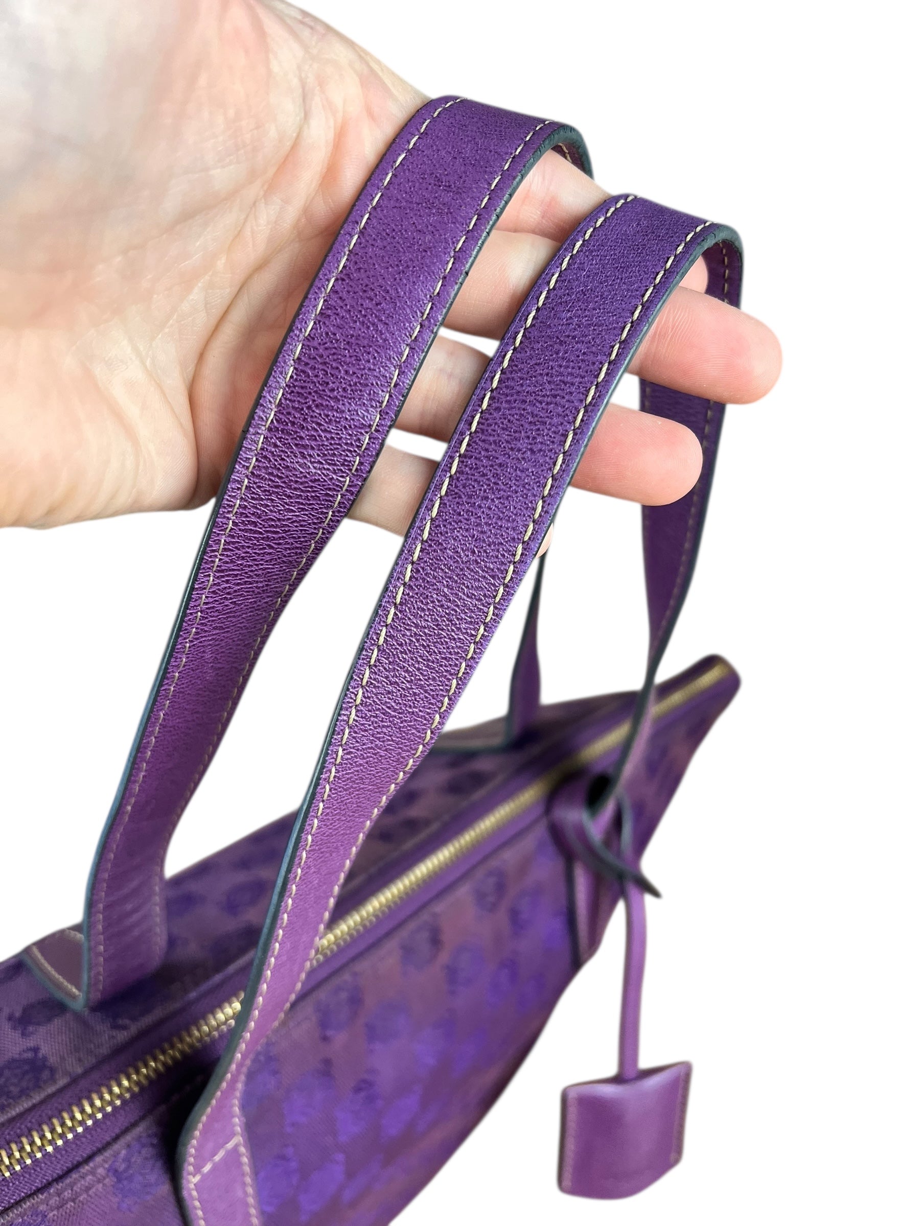 Loewe Vintage Purple Anagram Shoulder Tote