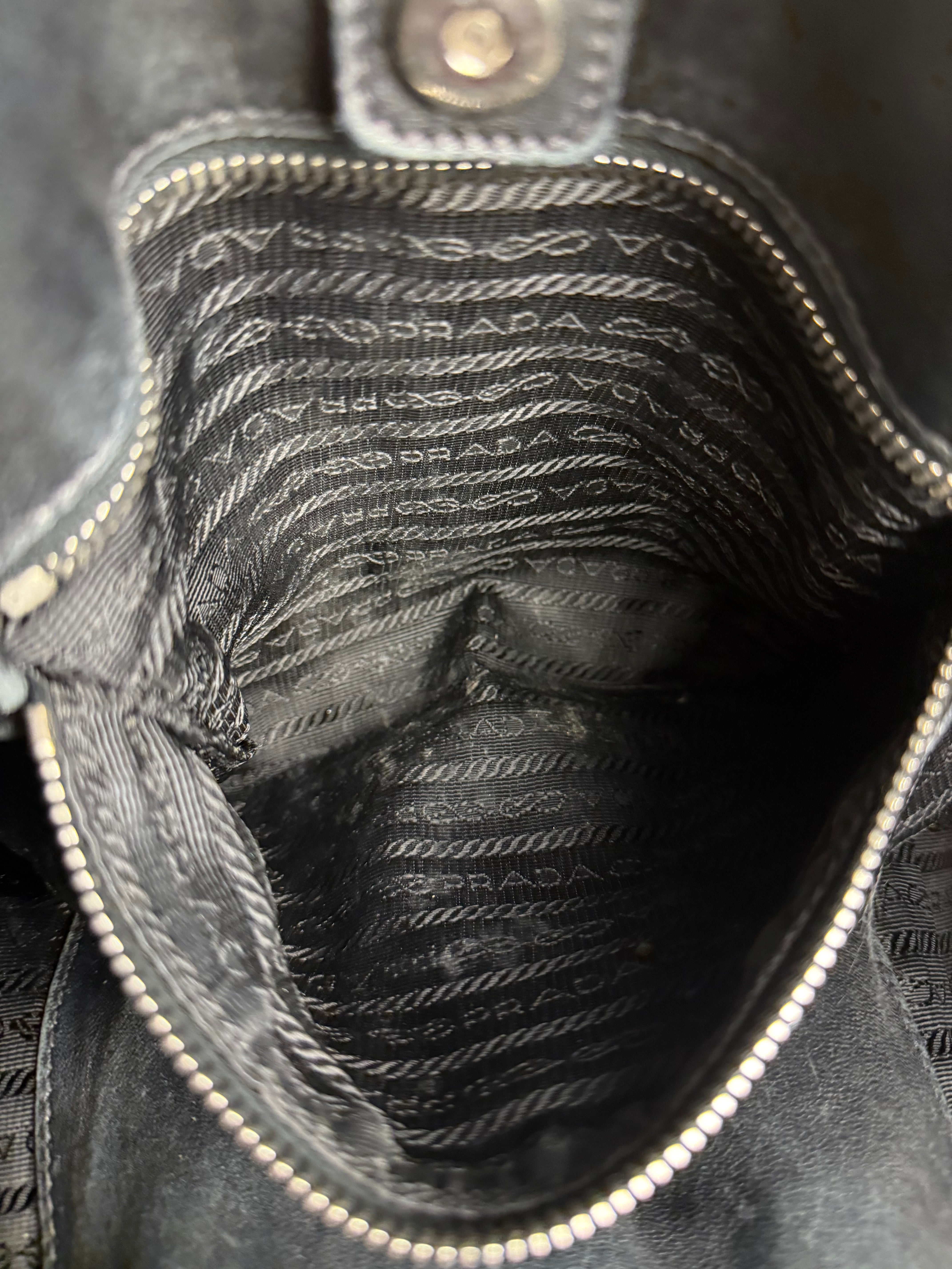 Prada Nappa Leather Ruffle Hobo Shoulder Bag