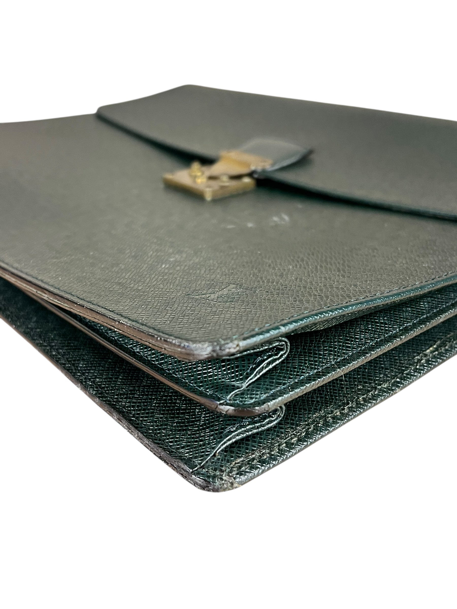 Louis Vuitton Epi Green Top Handle Briefcase
