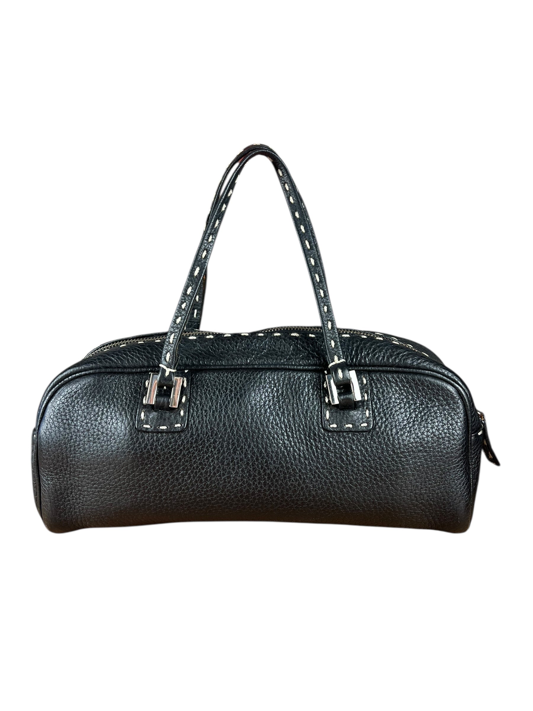 Fendi Vintage Leather Selleria Stitch Handbag