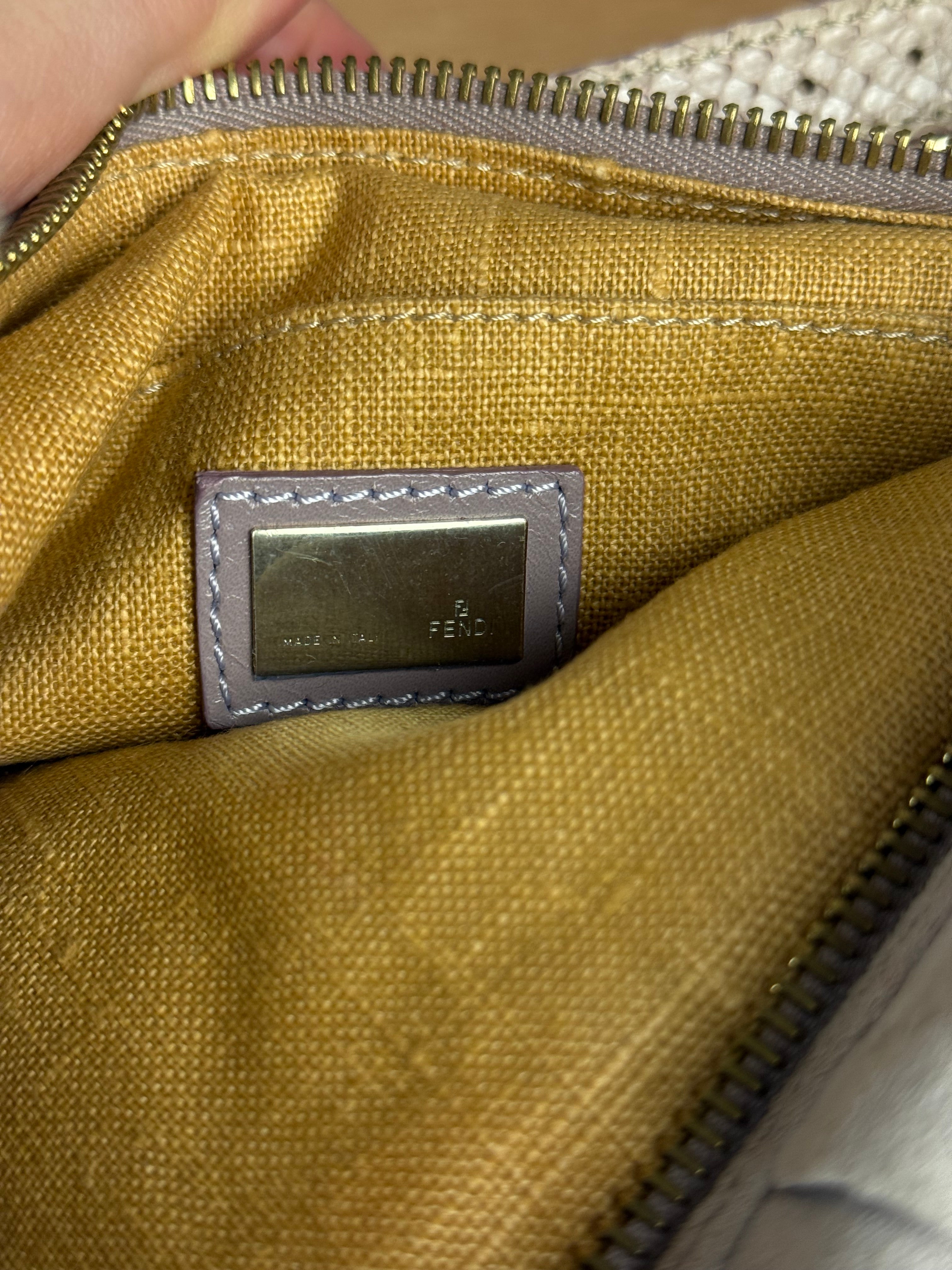 Fendi Lavender Python & Suede Pochette