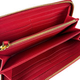 Prada Red Saffiano Leather Long Zippy Wallet