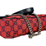 Gucci GG Red Marmont Flap Chain Shoulder Bag