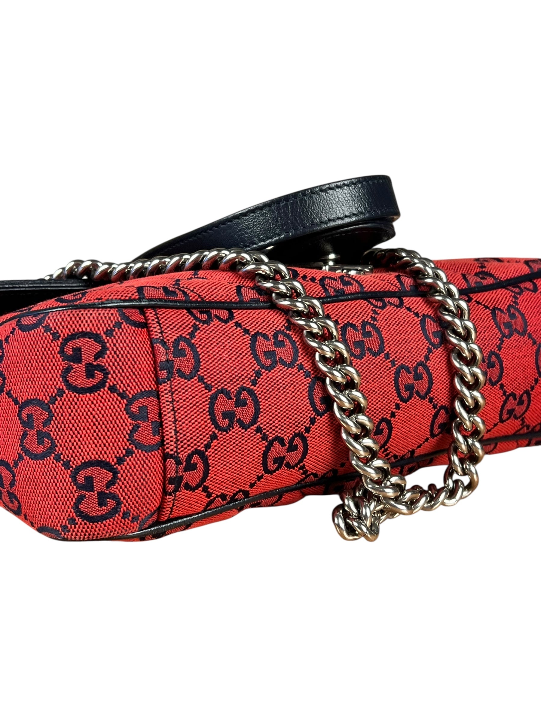 Gucci GG Red Marmont Flap Chain Shoulder Bag