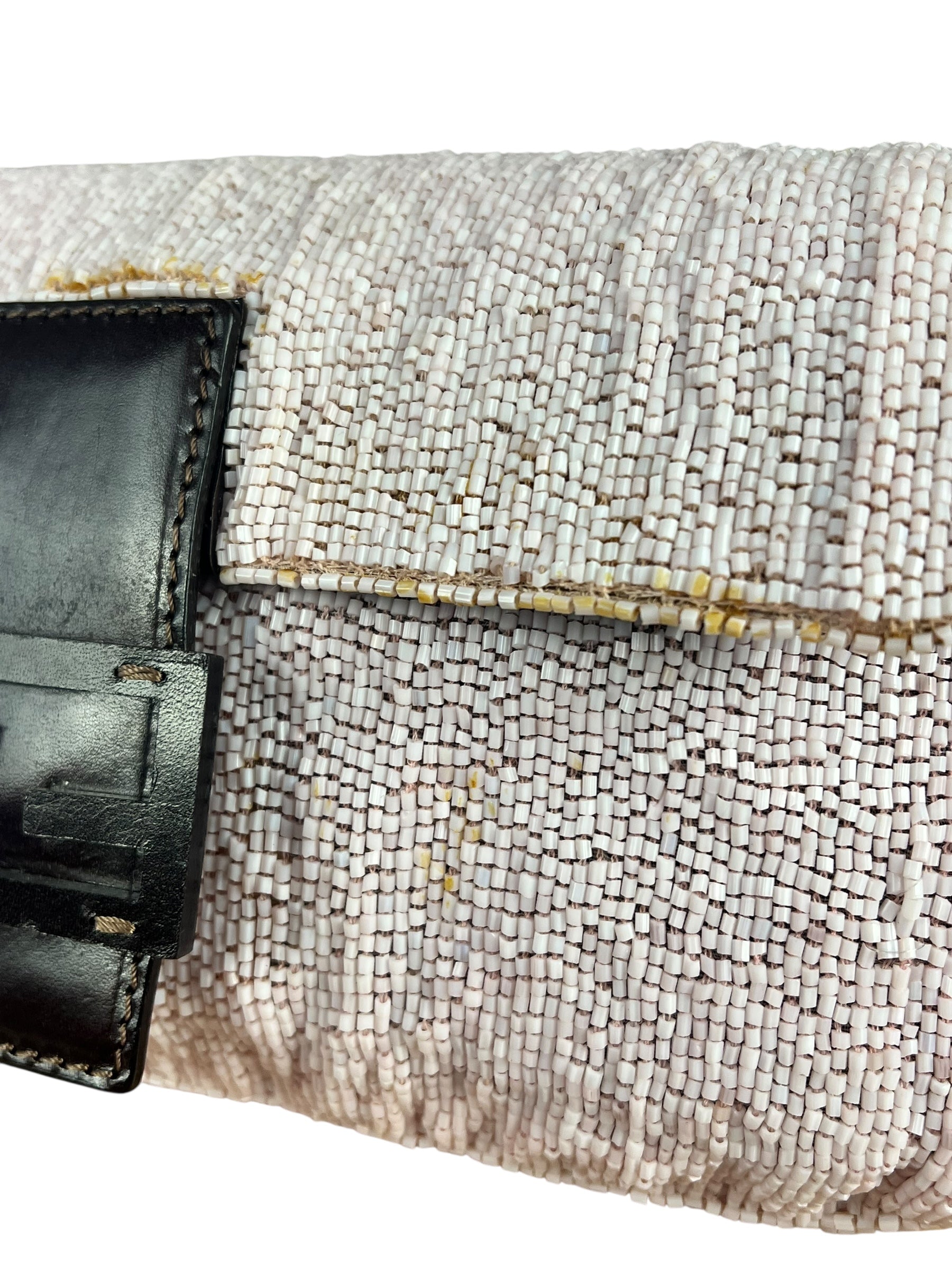 Fendi Pelle Rosa Beaded Baguette