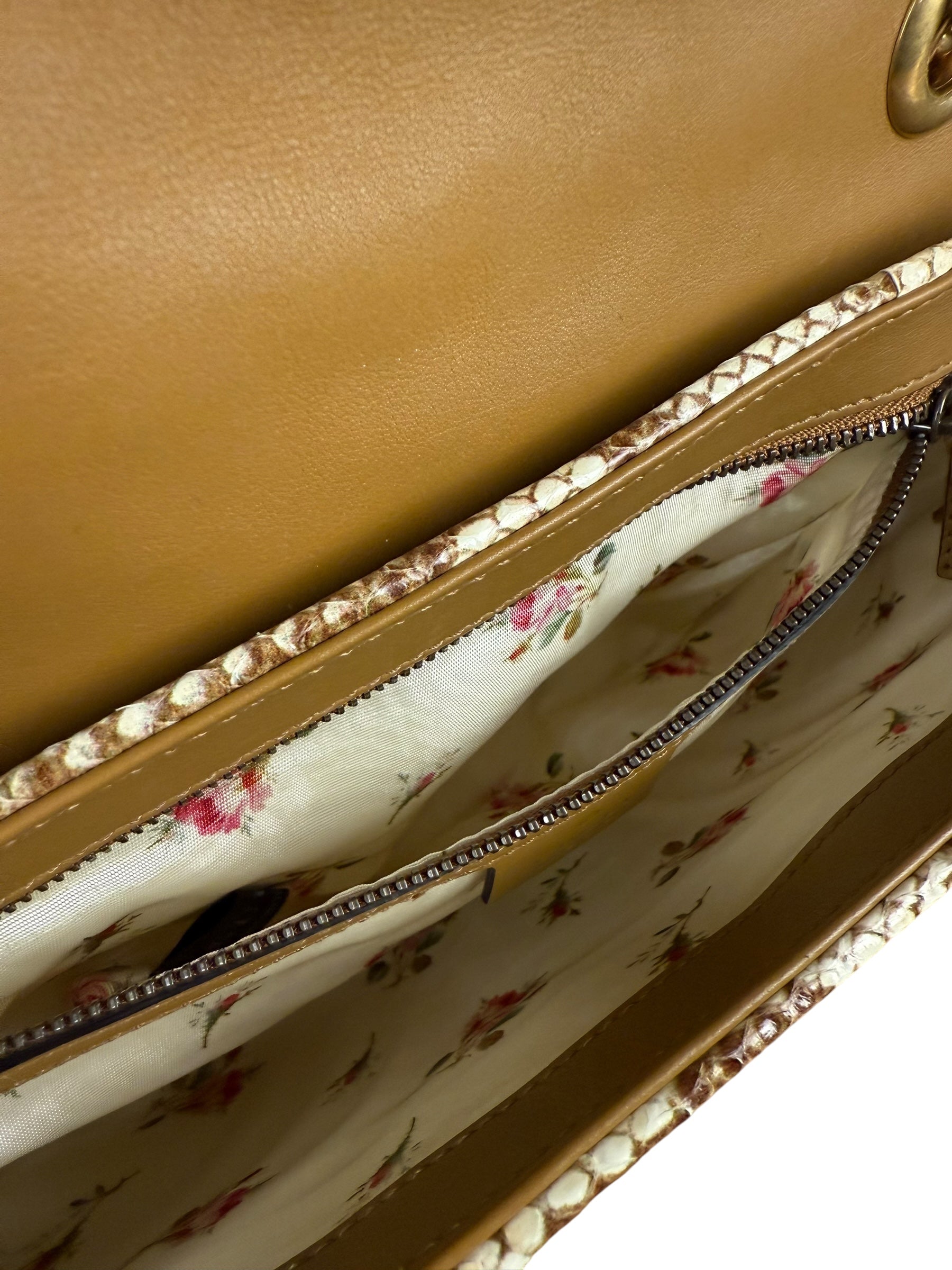 Gucci Raffia Snake-Trimmed Marmont Chain Bag