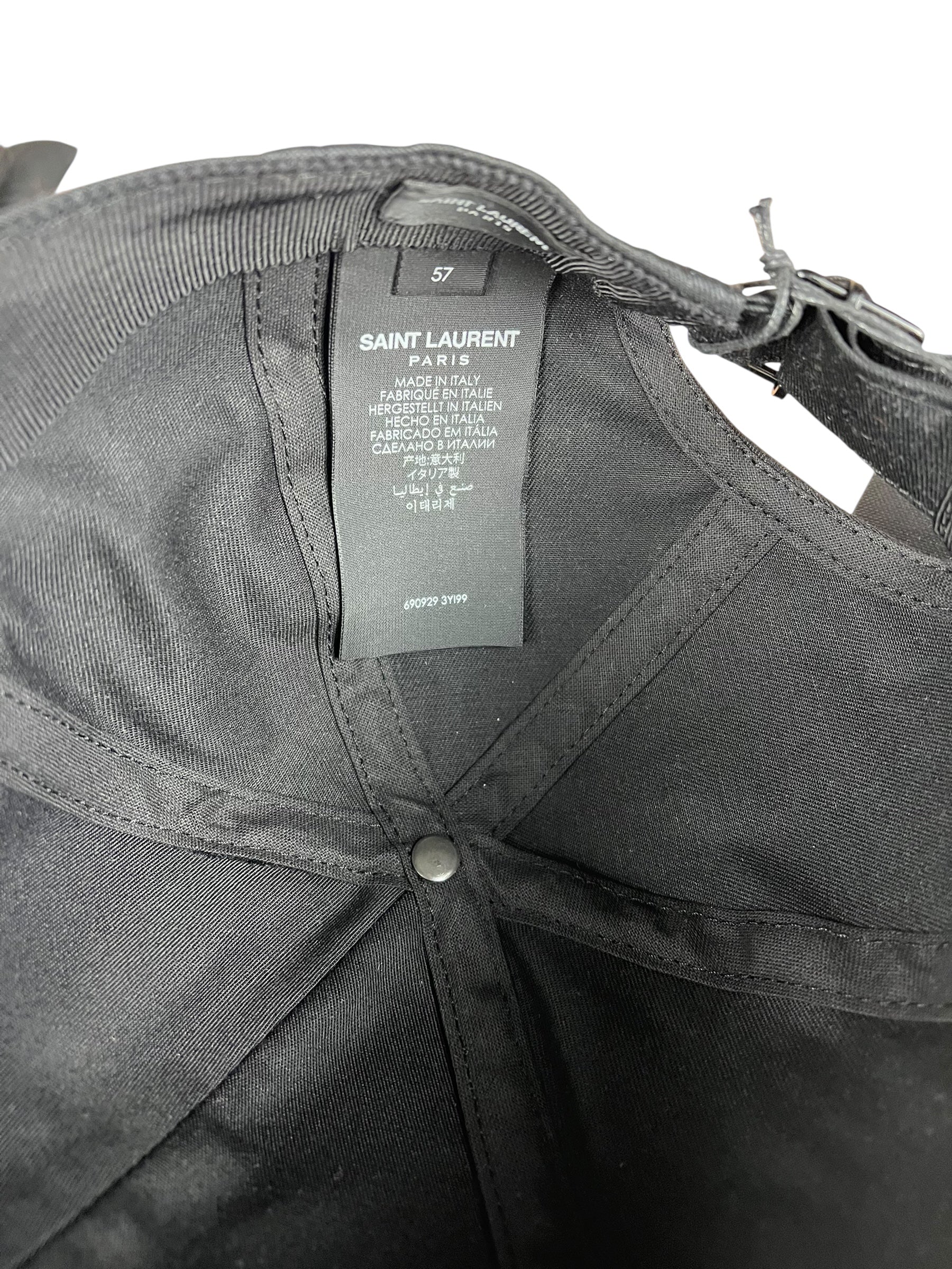 Saint Laurent Black SL Embroidered Baseball Cap