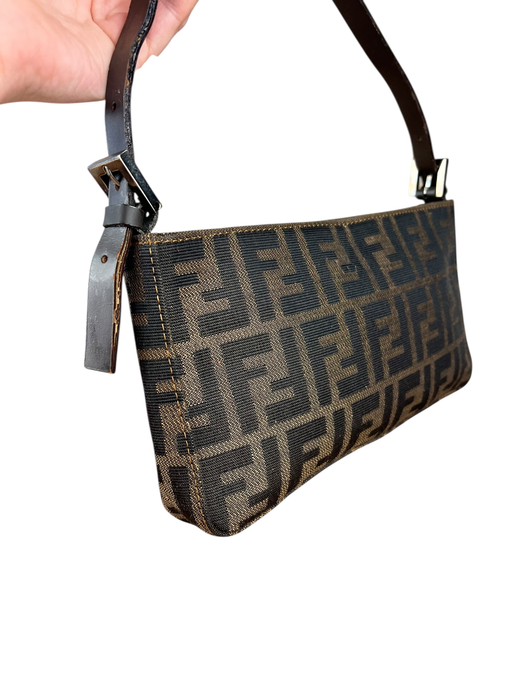 Fendi Vintage Zucca Pochette Shoulder Bag