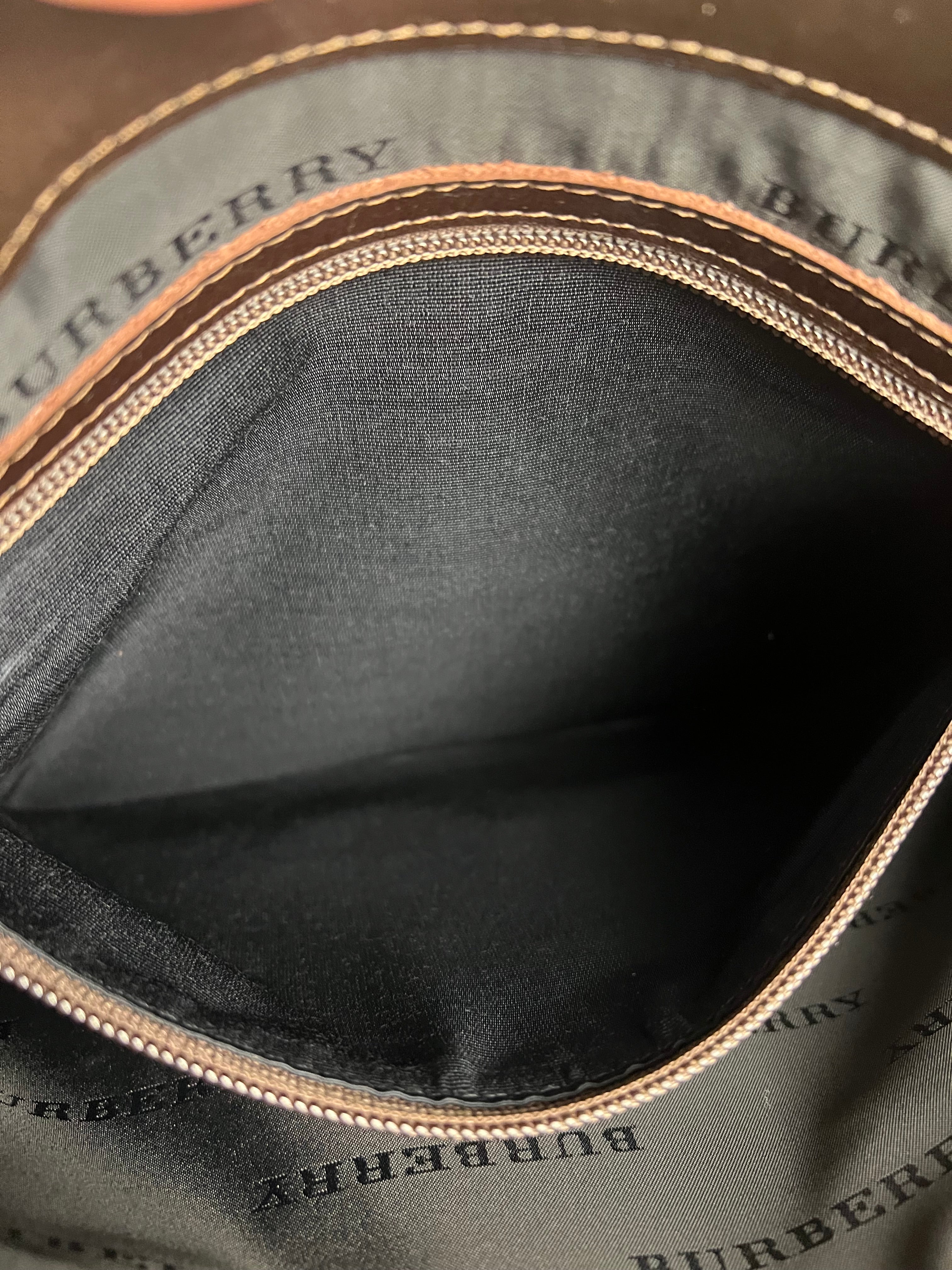 Burberry Leather Trim Nova Check Tote Bag