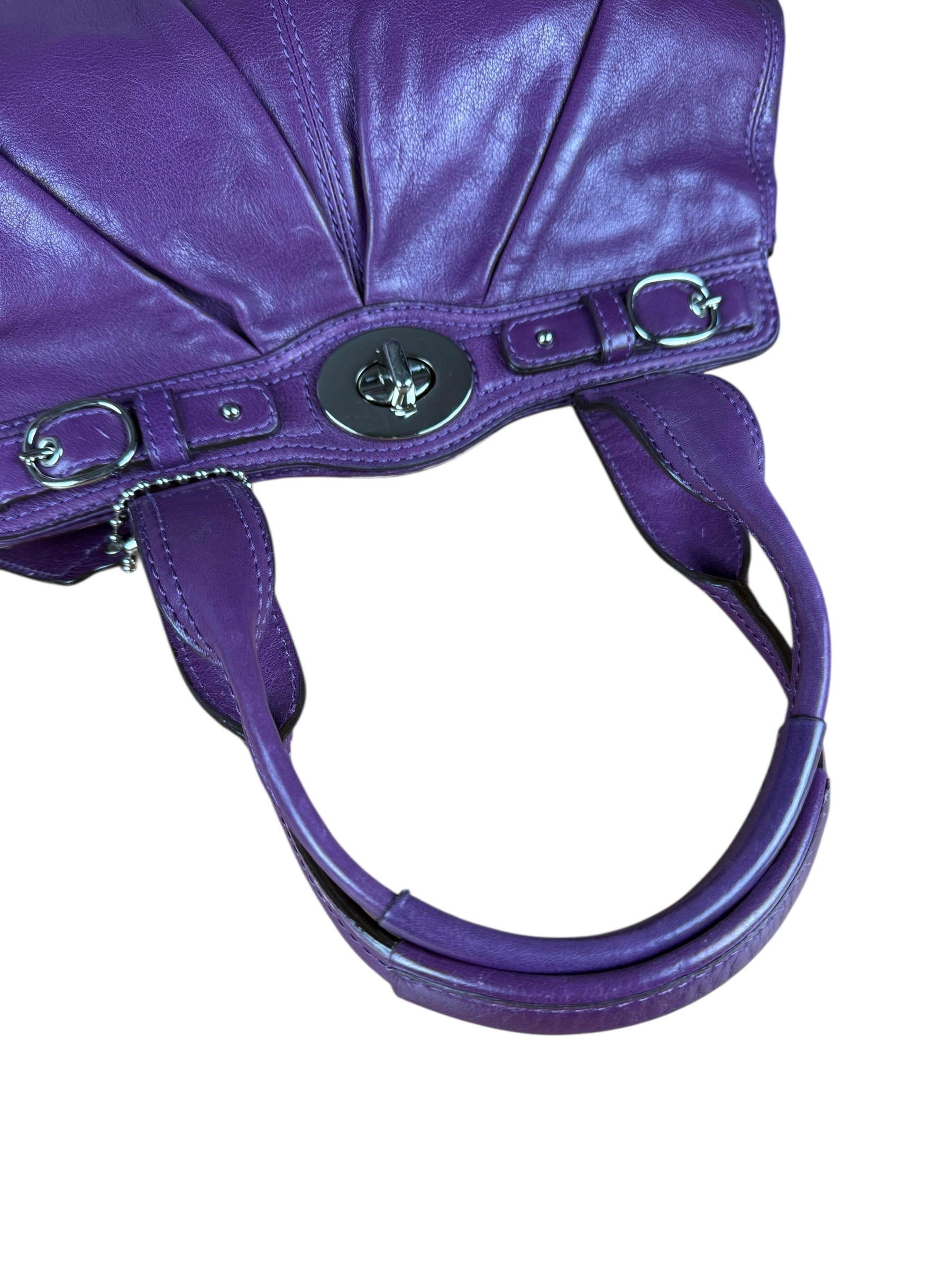 Coach Vintage Purple Leather Hobo Shoulder Bag
