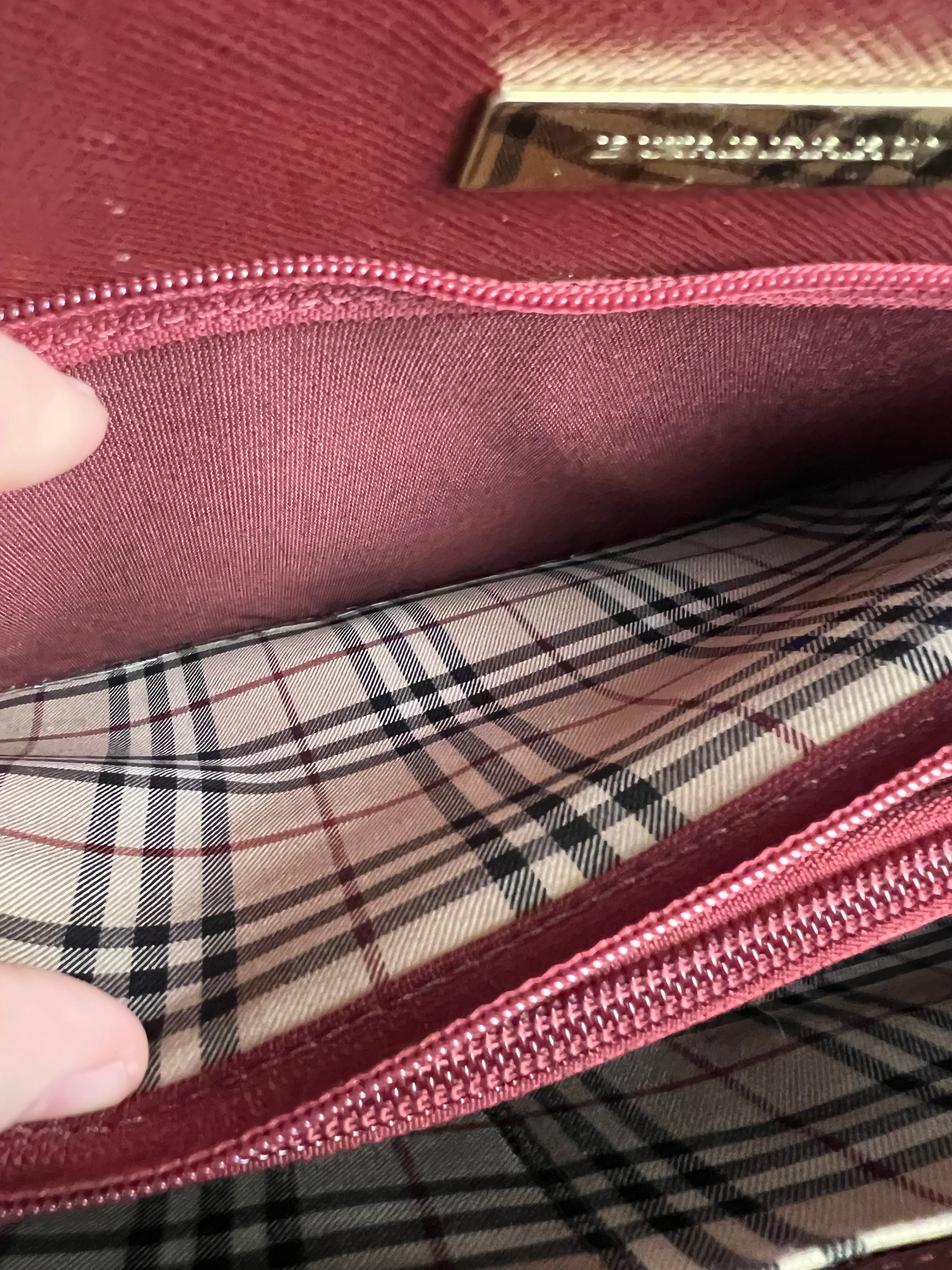 Burberry Vintage Leather Burgundy Handbag