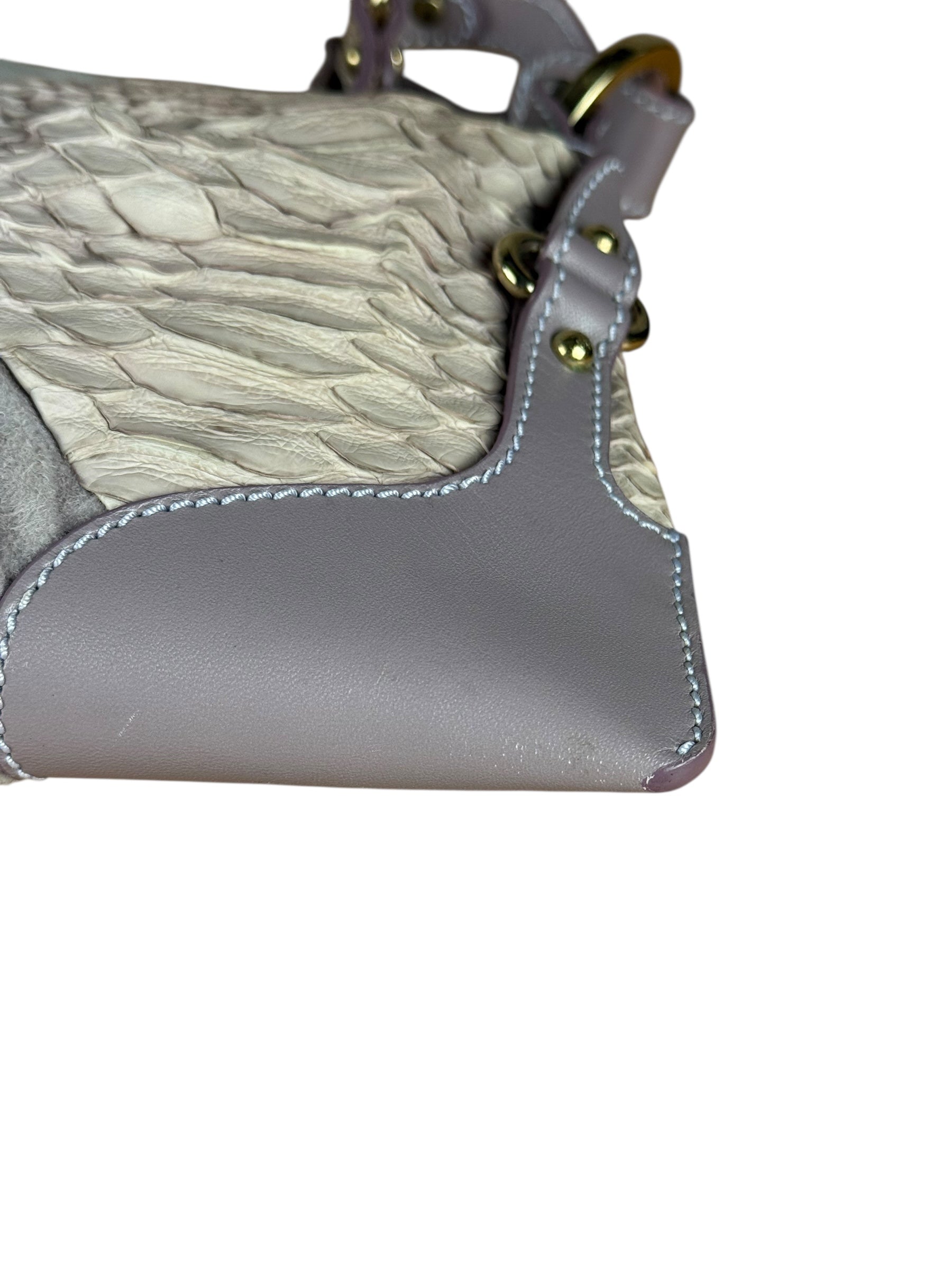 Fendi Lavender Python & Suede Pochette