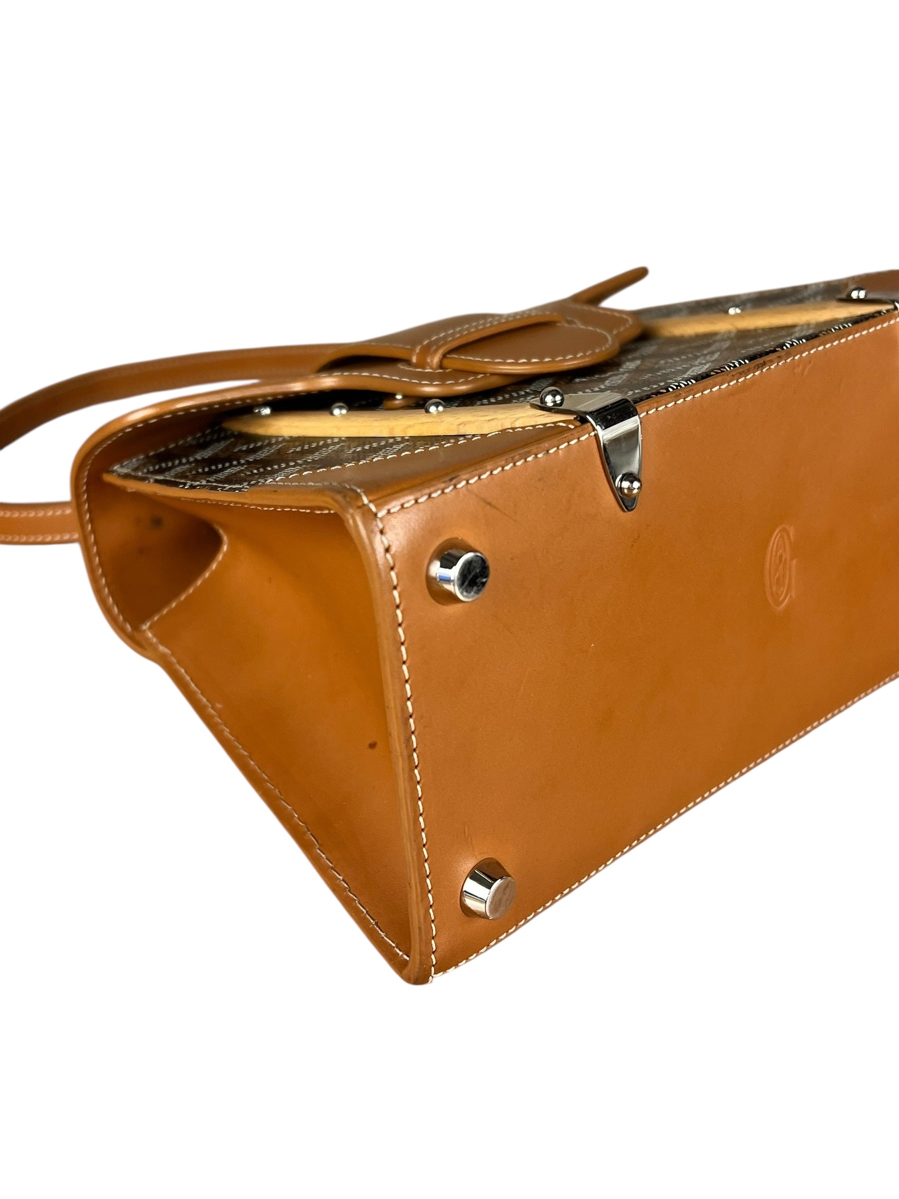 Goyard Mini Goyardine Saigon Top Handle Bag
