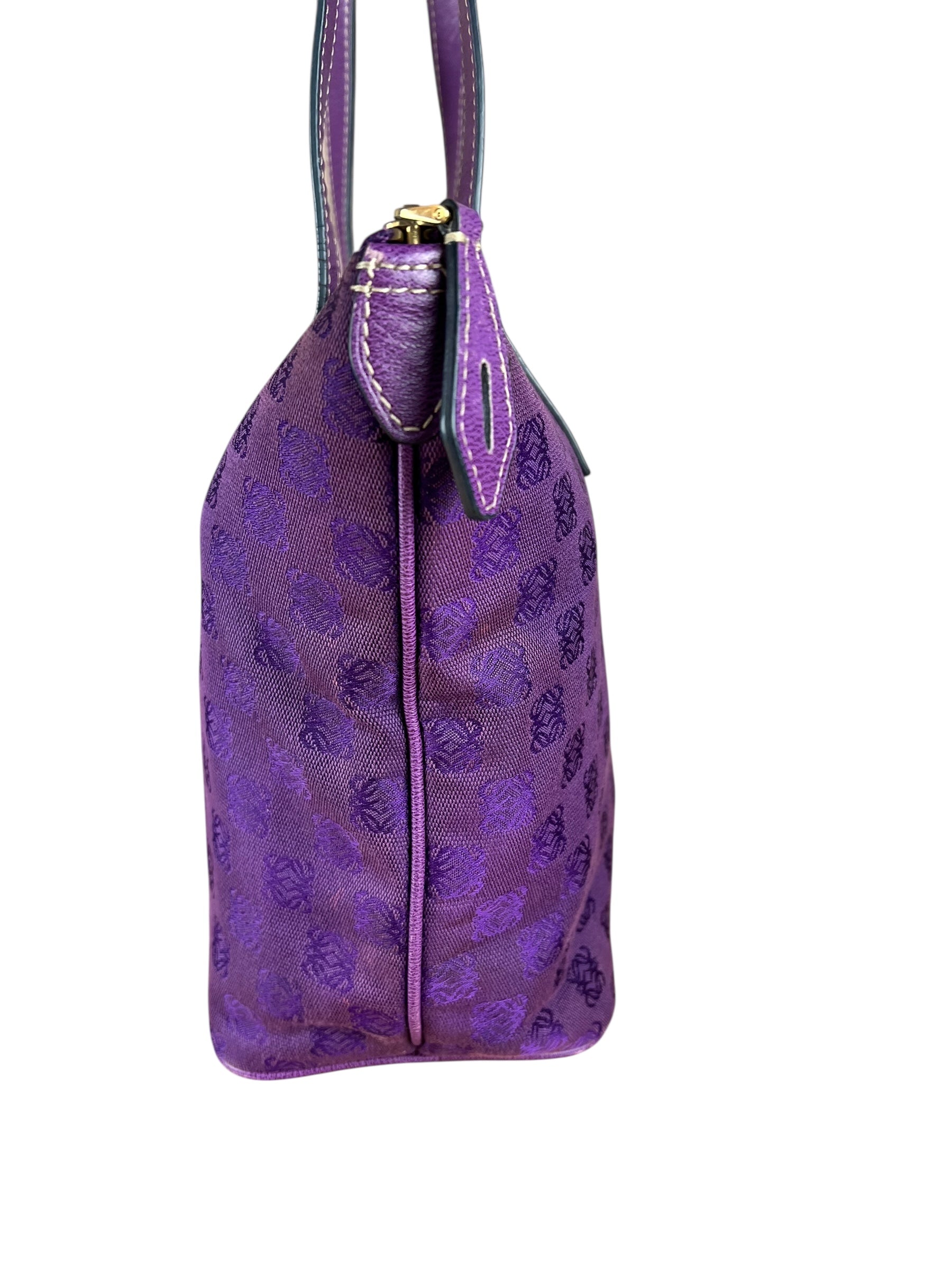 Loewe Vintage Purple Anagram Shoulder Tote