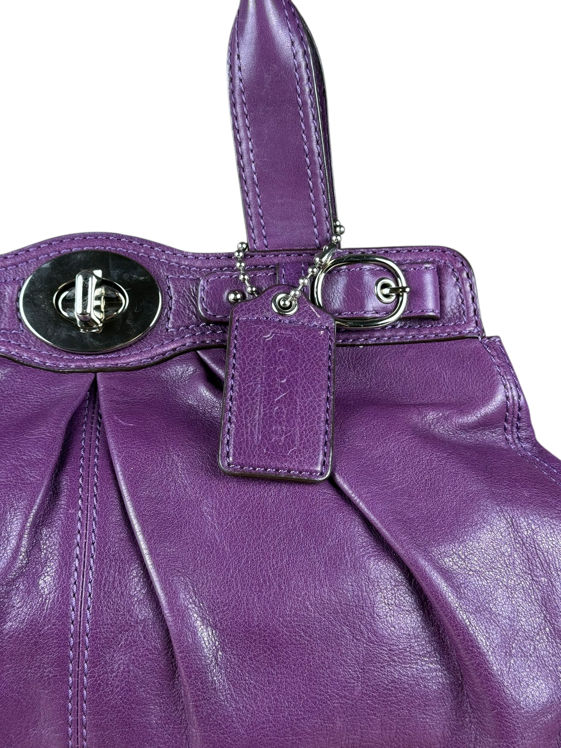 Coach Vintage Purple Leather Hobo Shoulder Bag