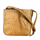 Fendi Vintage Crocodile-Embossed Leather Crossbody Bag
