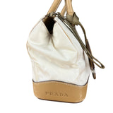 Prada Vintage White/Brown Top Handle Bag