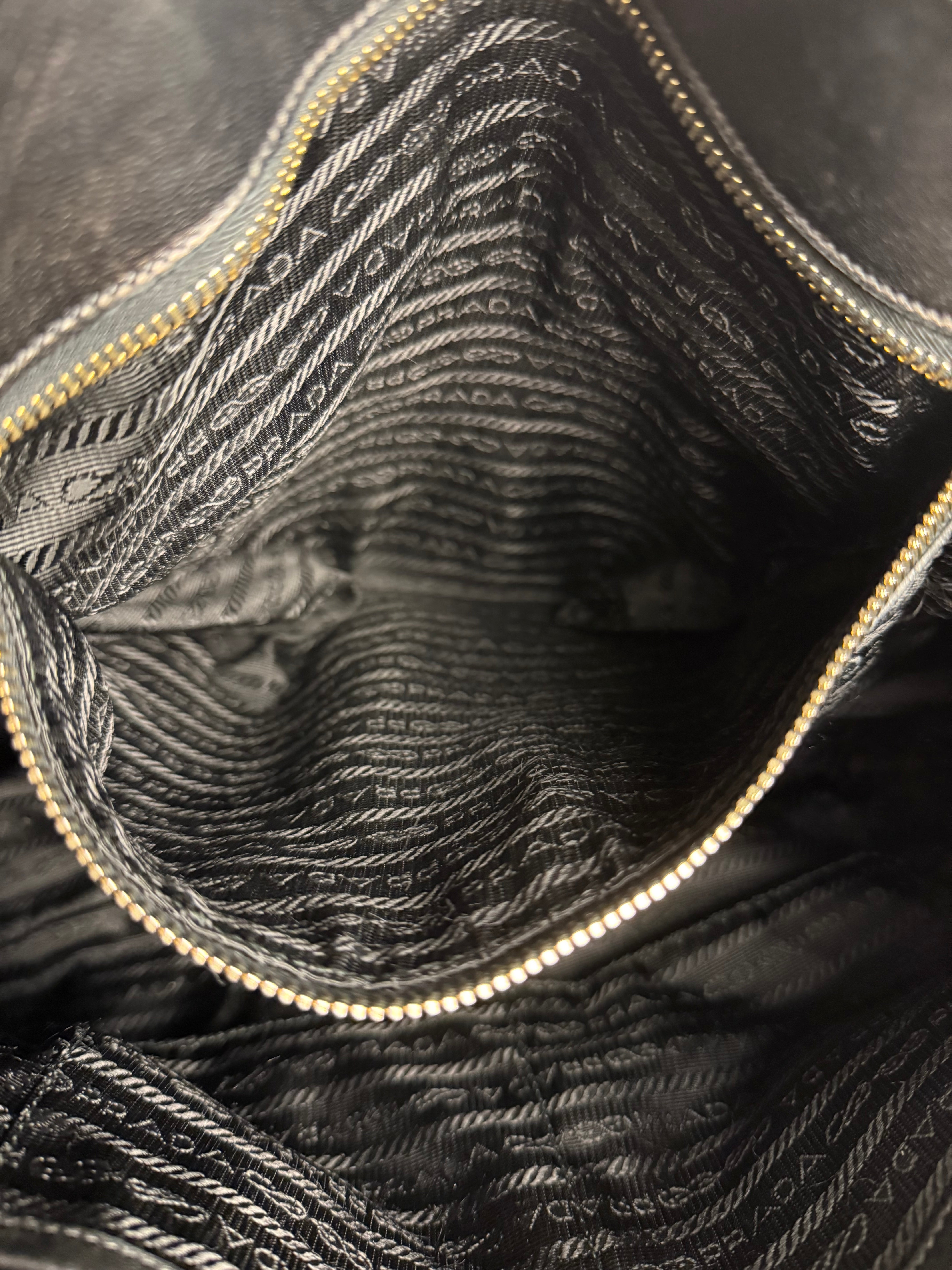 Prada Nappa Leather Ruffle Hobo Shoulder Bag